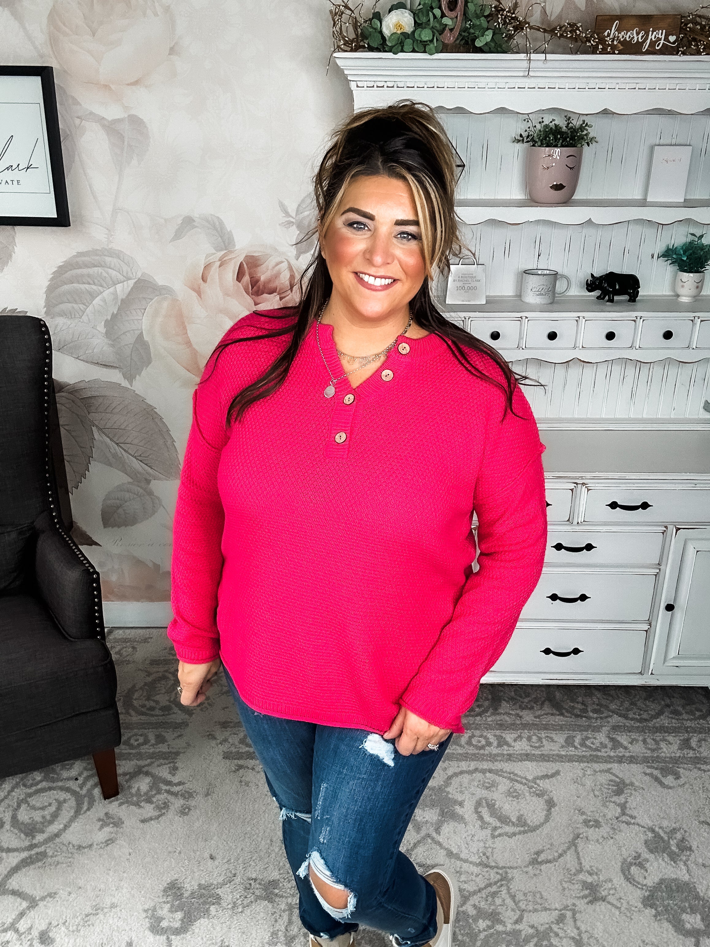 BLACK FRIDAY EXCLUSIVE - Sunrise Sprinter Sweater - Hot Pink