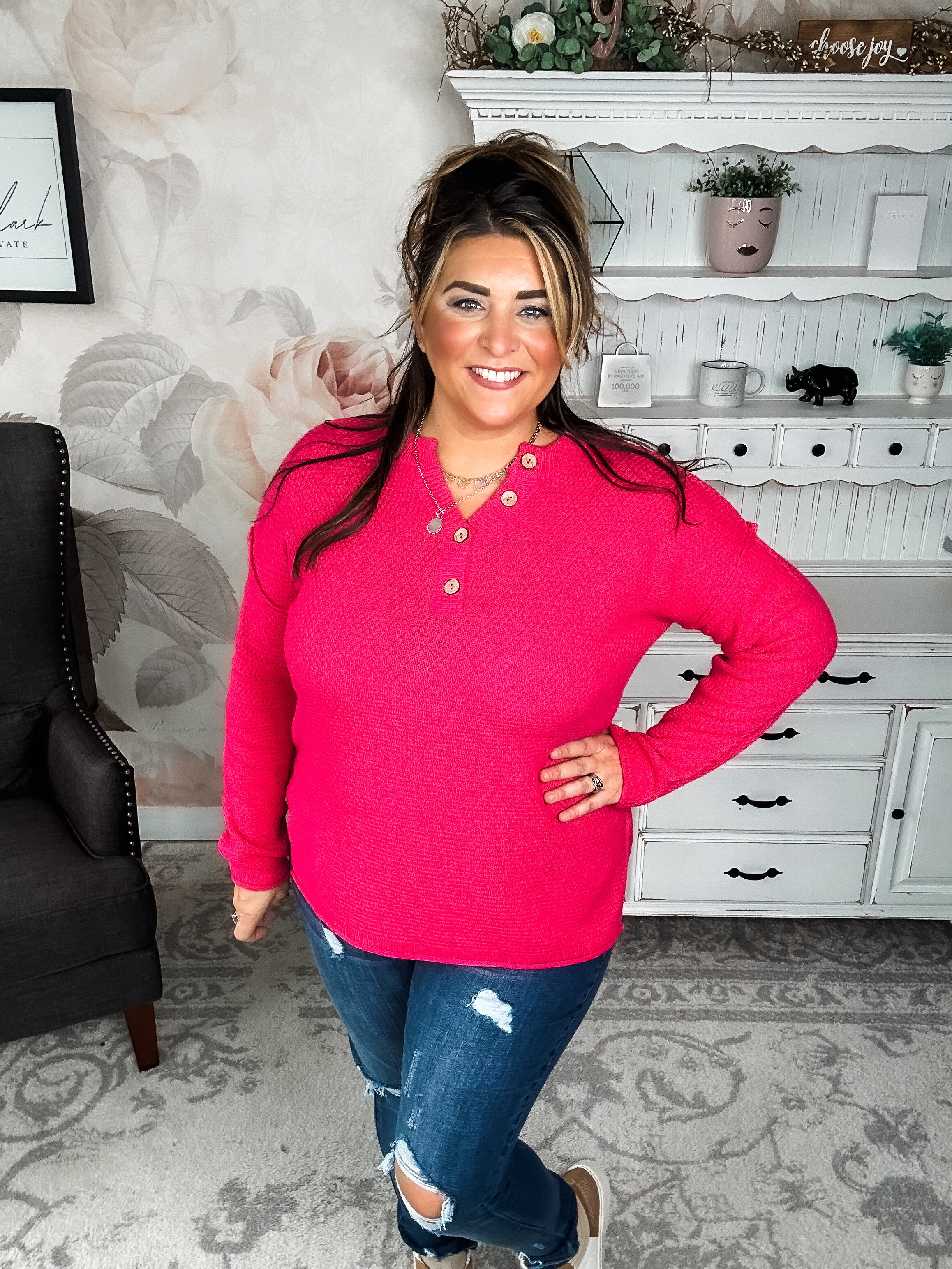 BLACK FRIDAY EXCLUSIVE - Sunrise Sprinter Sweater - Hot Pink