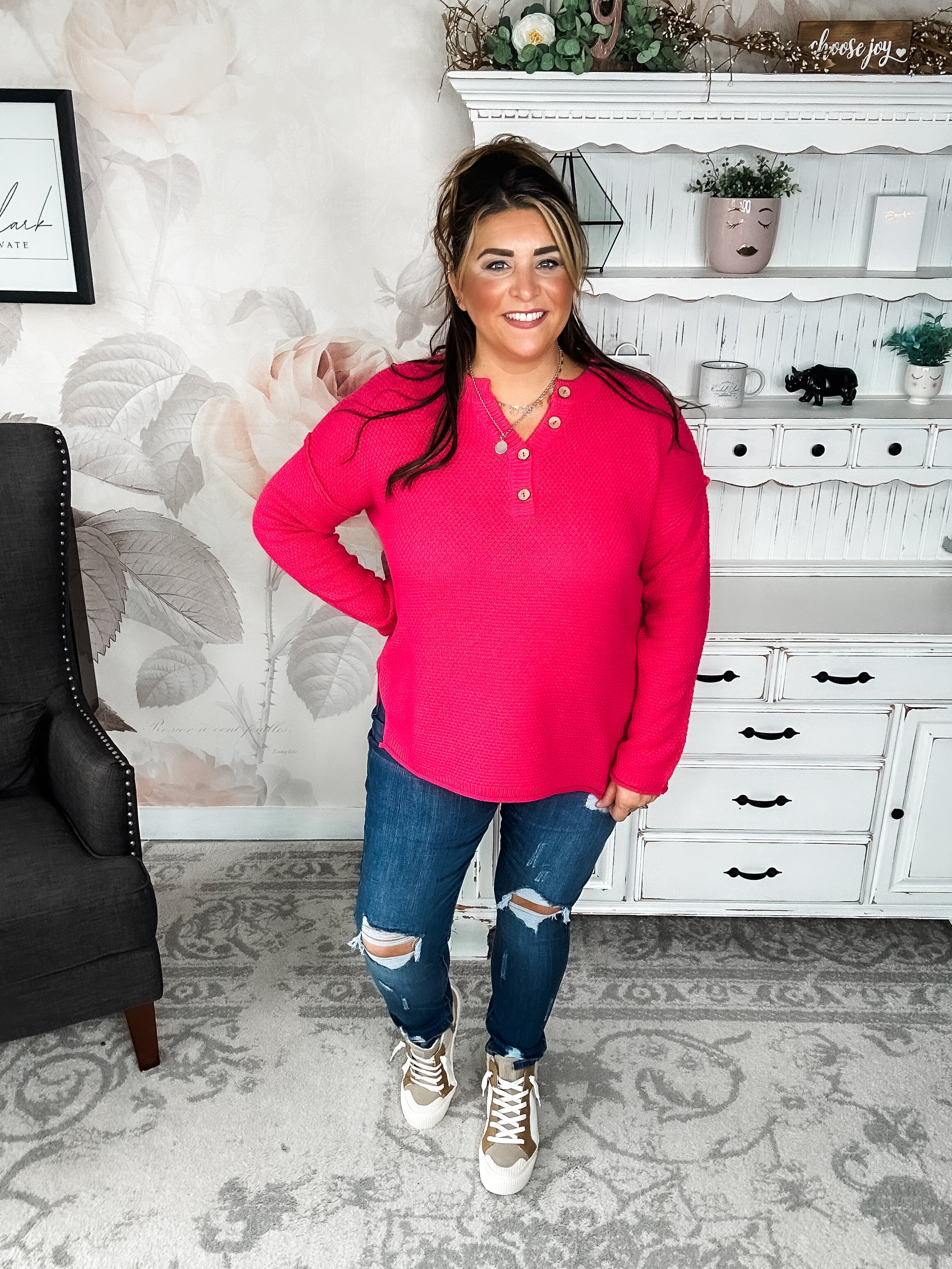 BLACK FRIDAY EXCLUSIVE - Sunrise Sprinter Sweater - Hot Pink