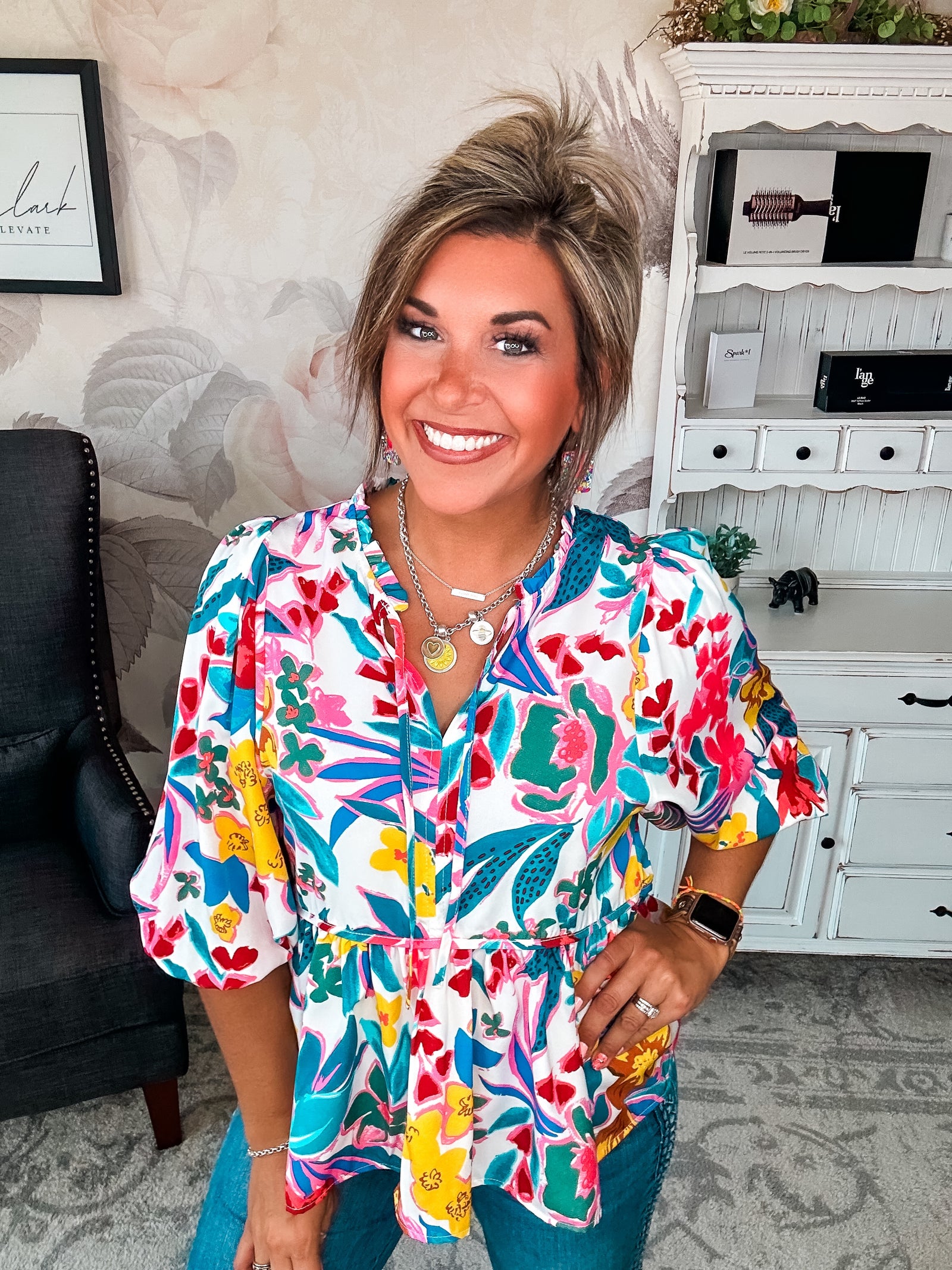 Wild Bloom Patchwork Blouse