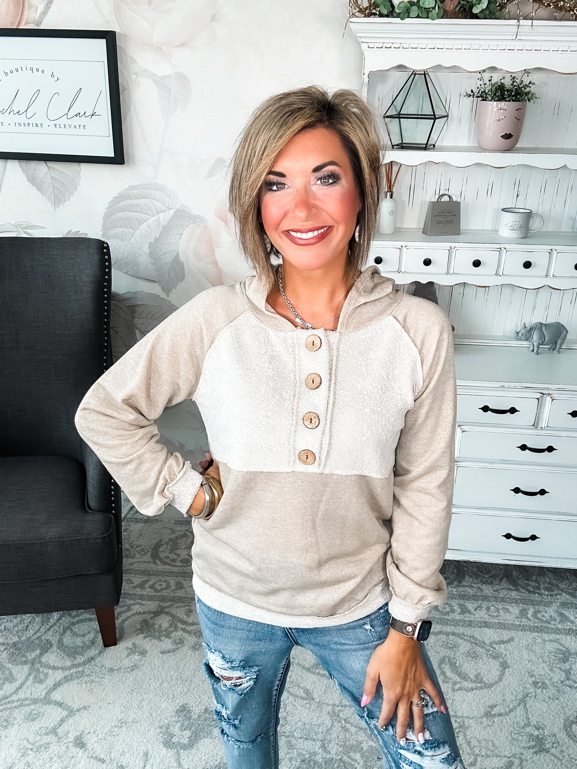 Turn My Head Hoodie - Taupe