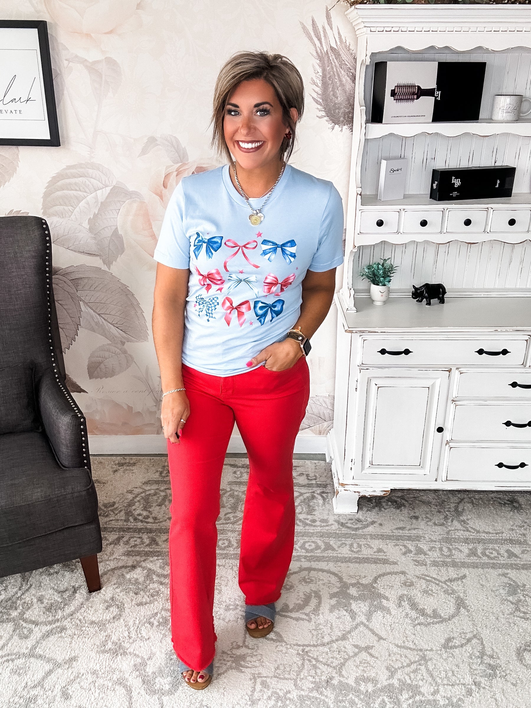 Red, White & Bows Graphic Tee