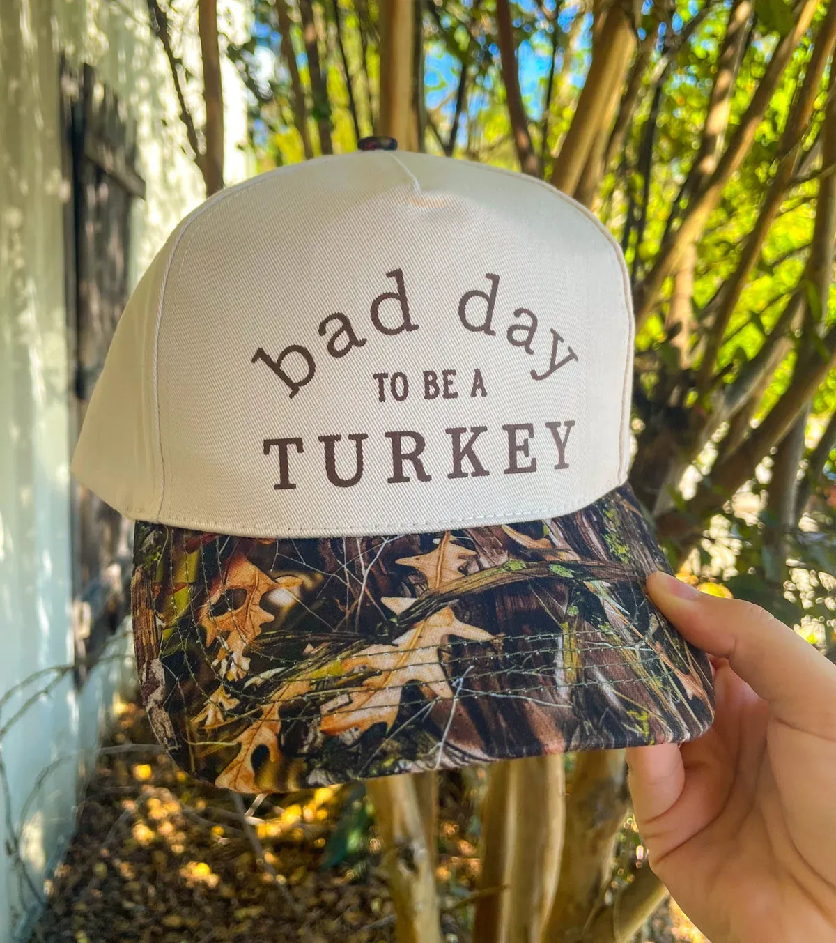 Bad Day To Be A Turkey Khaki/ Real Camo Canvas Trucker Hat *ONLINE EXCLUSIVE*