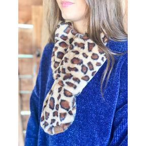 CC Leopard Faux Fur Scarf