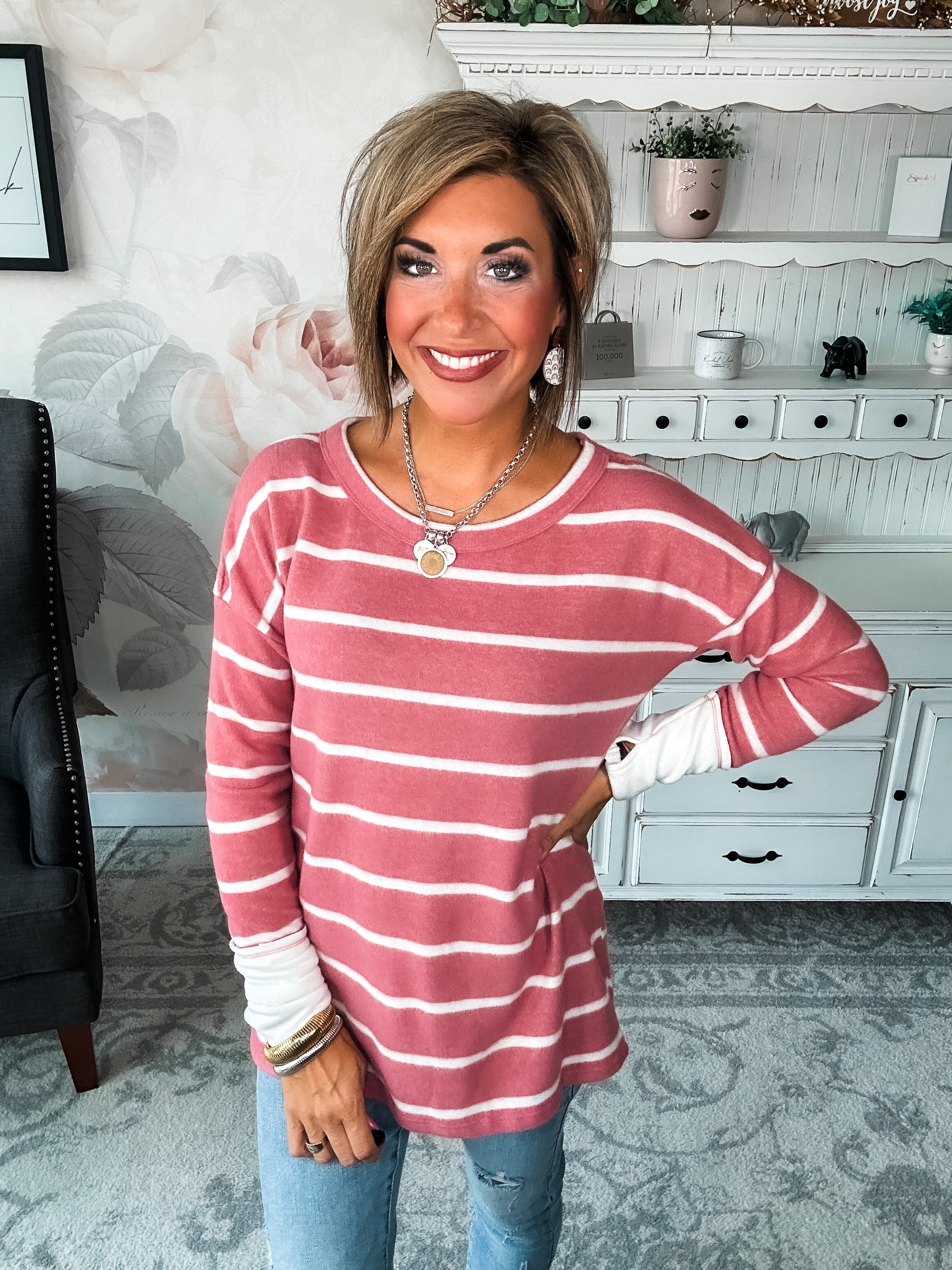 Look Back On The Time Pullover - Mauve