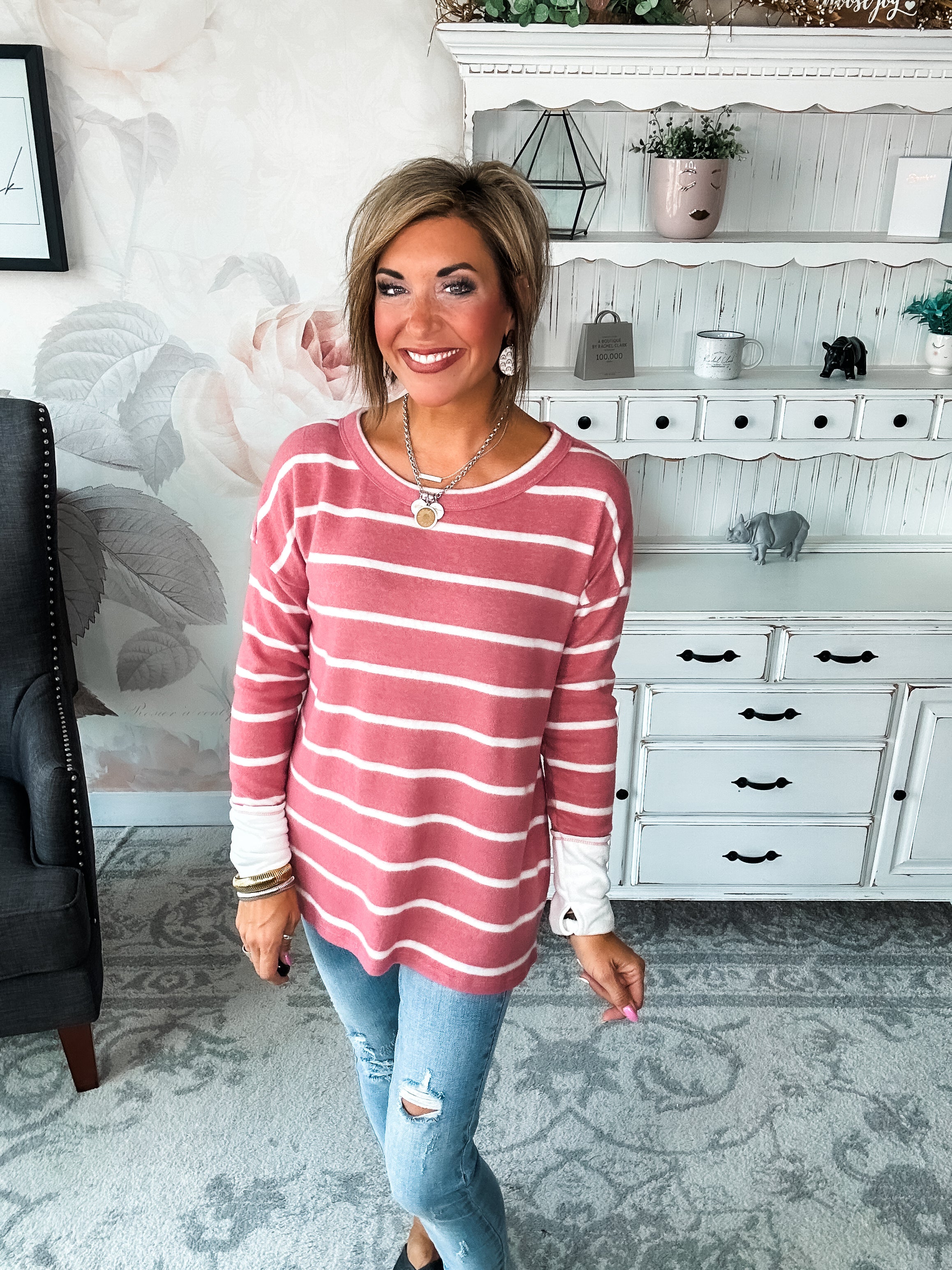 Look Back On The Time Pullover - Mauve