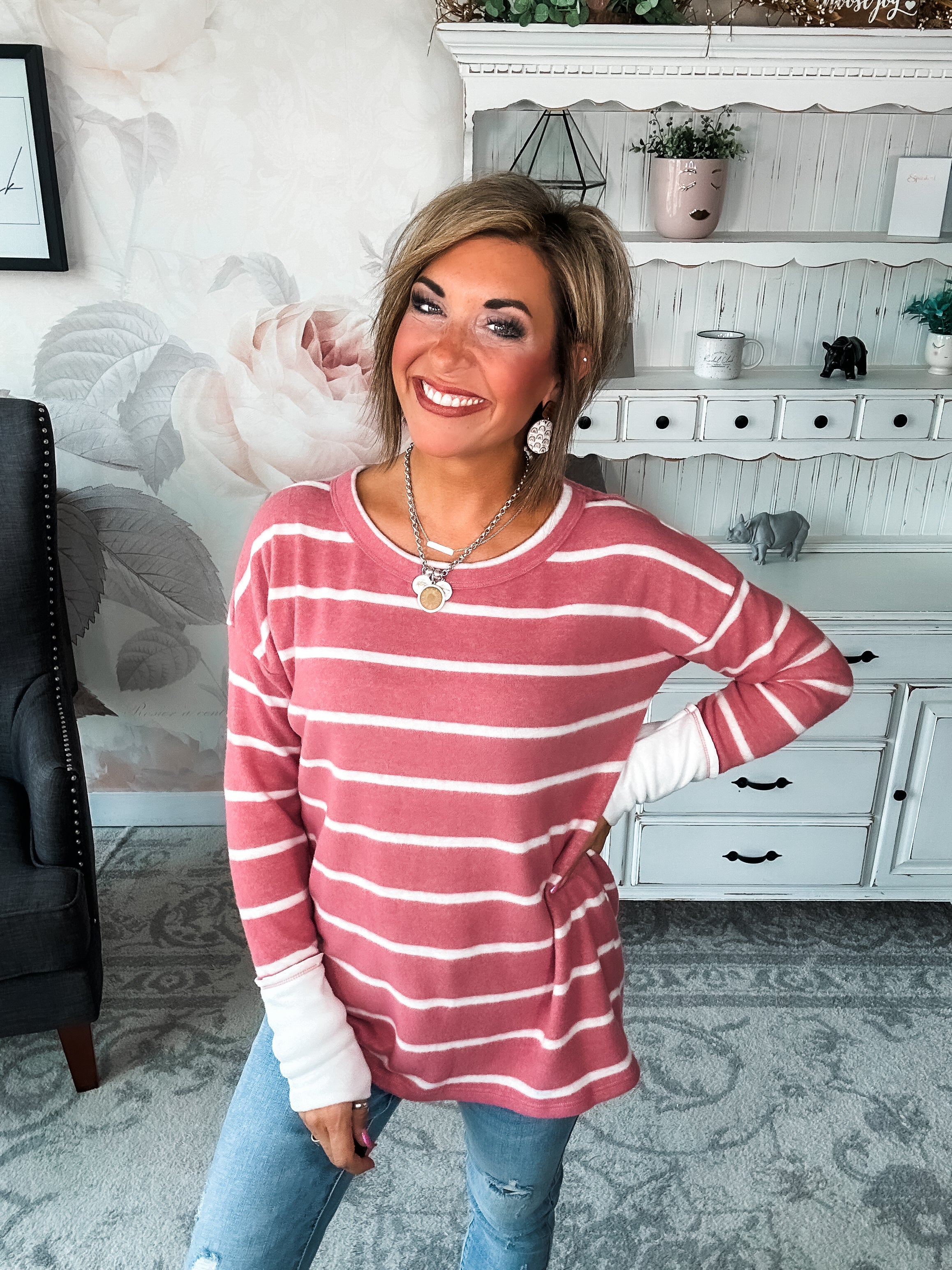 Look Back On The Time Pullover - Mauve