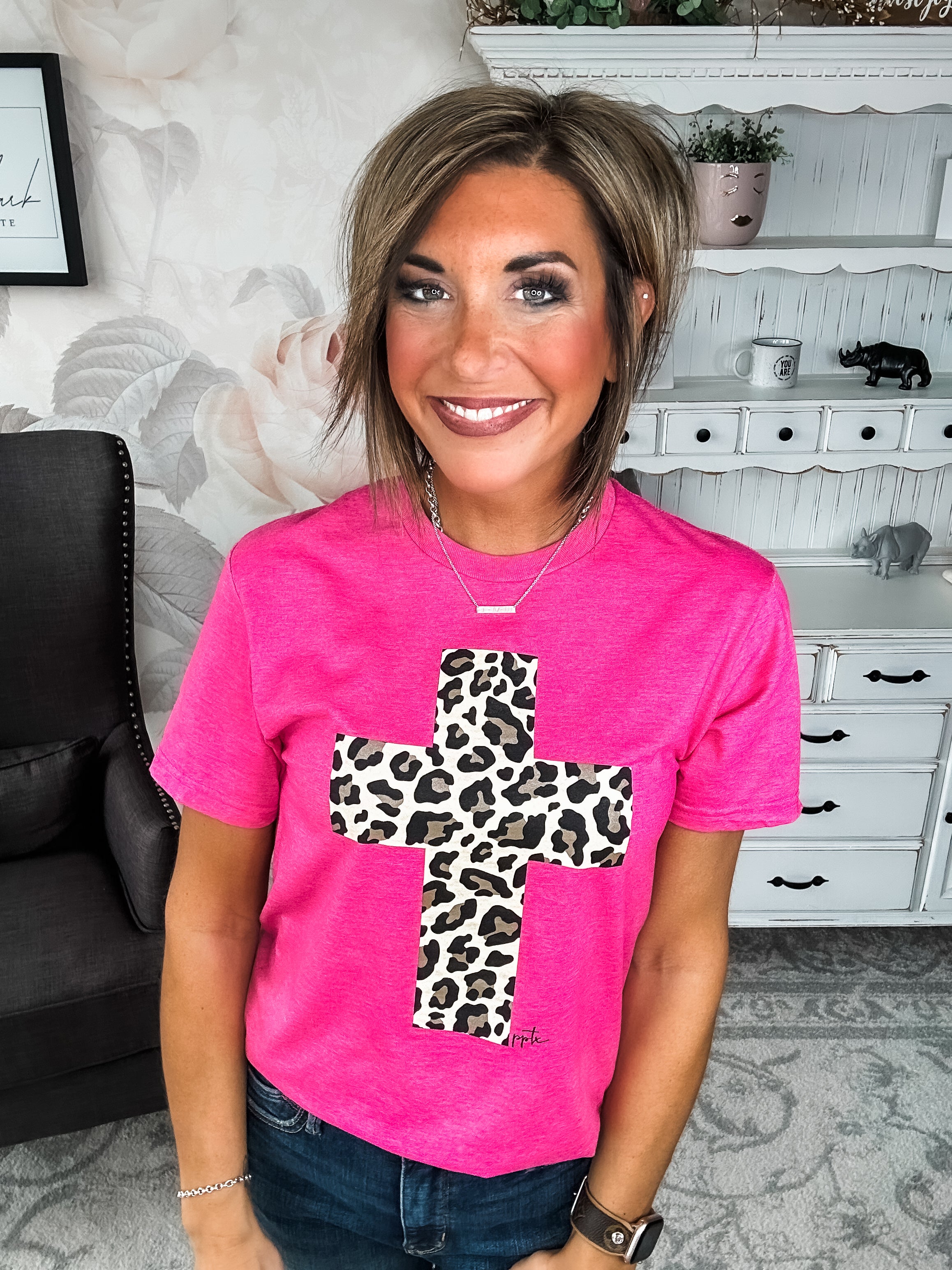 Leopard Cross Graphic Tee