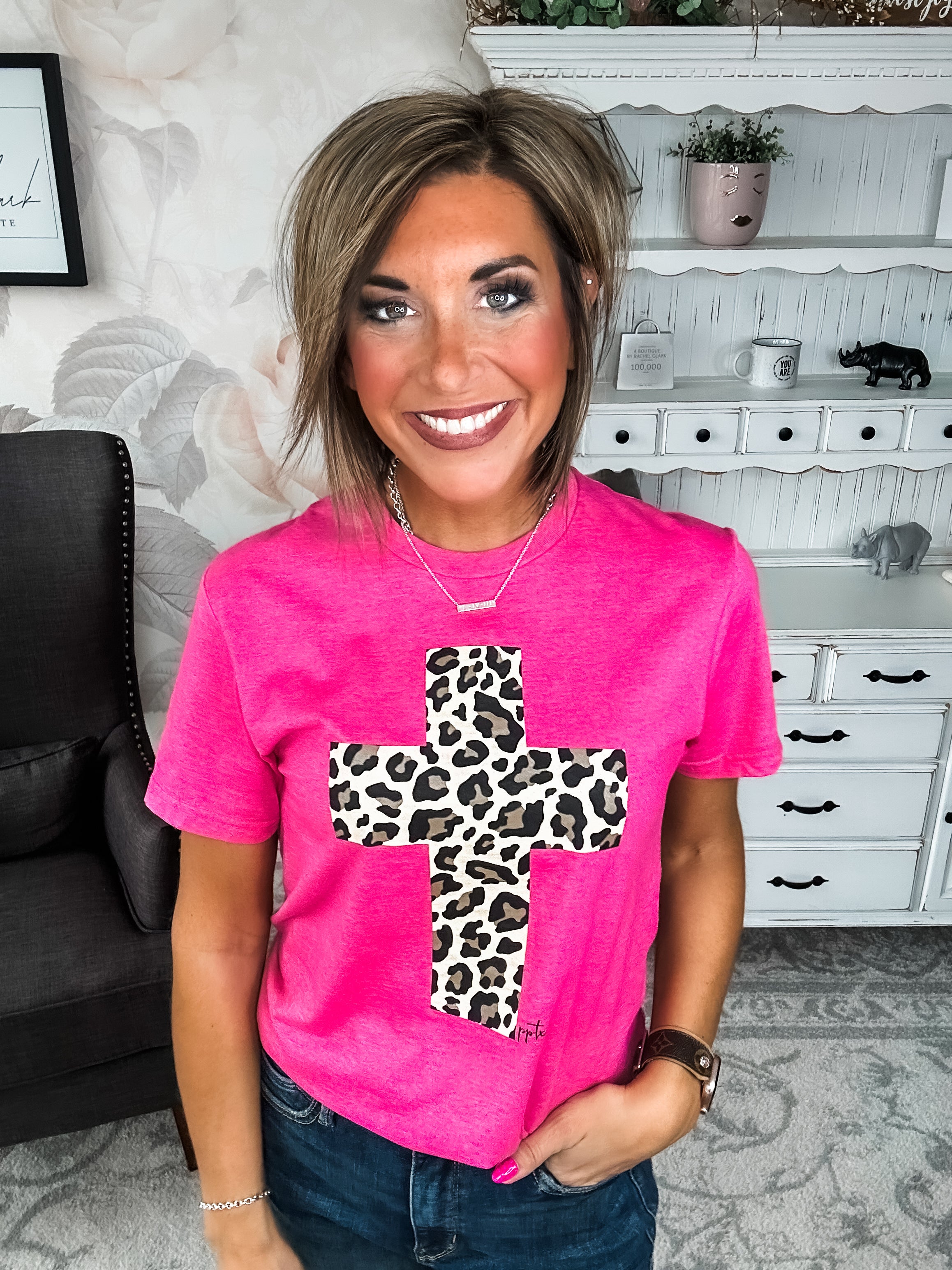 Leopard Cross Graphic Tee