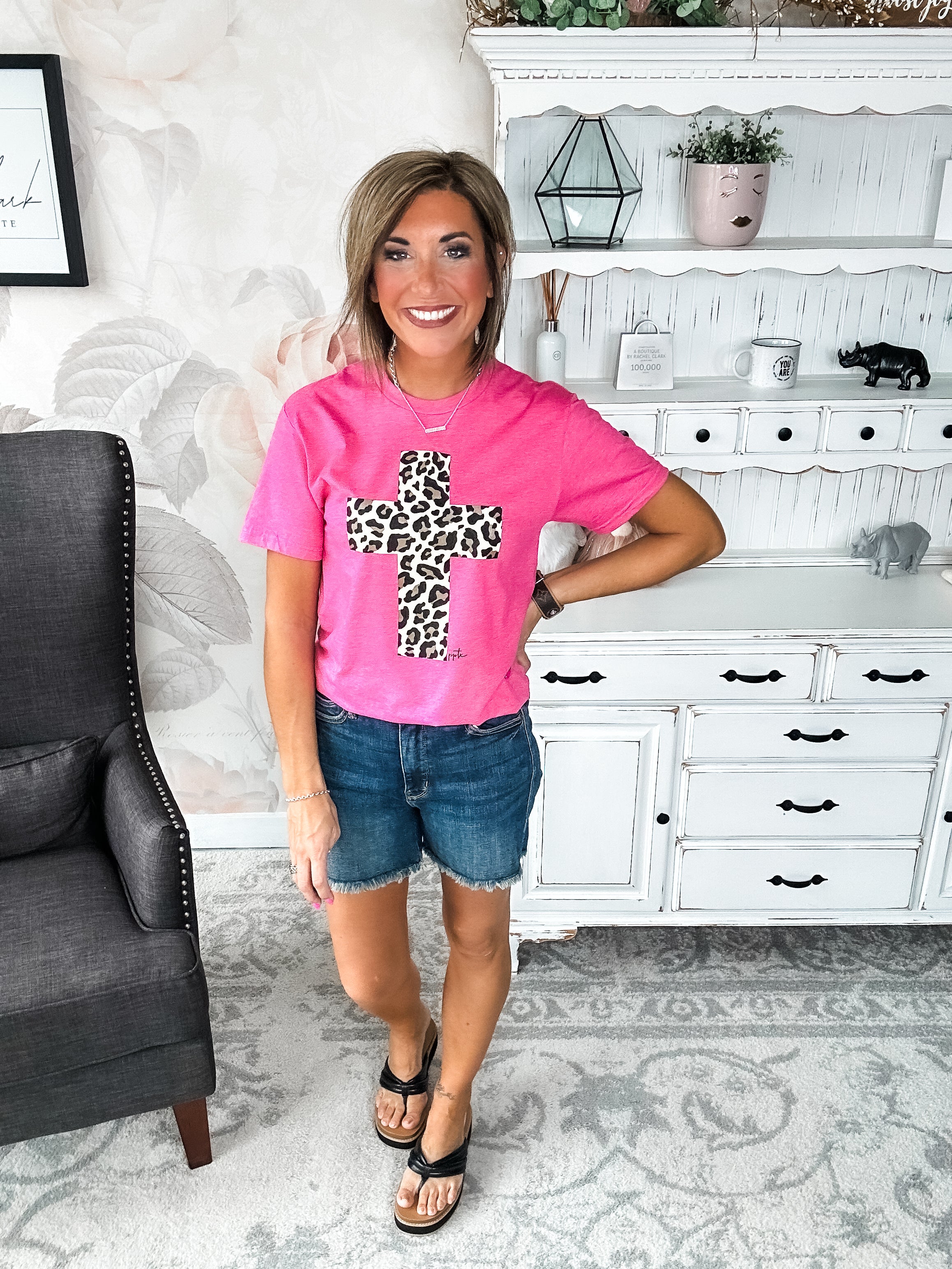 Leopard Cross Graphic Tee