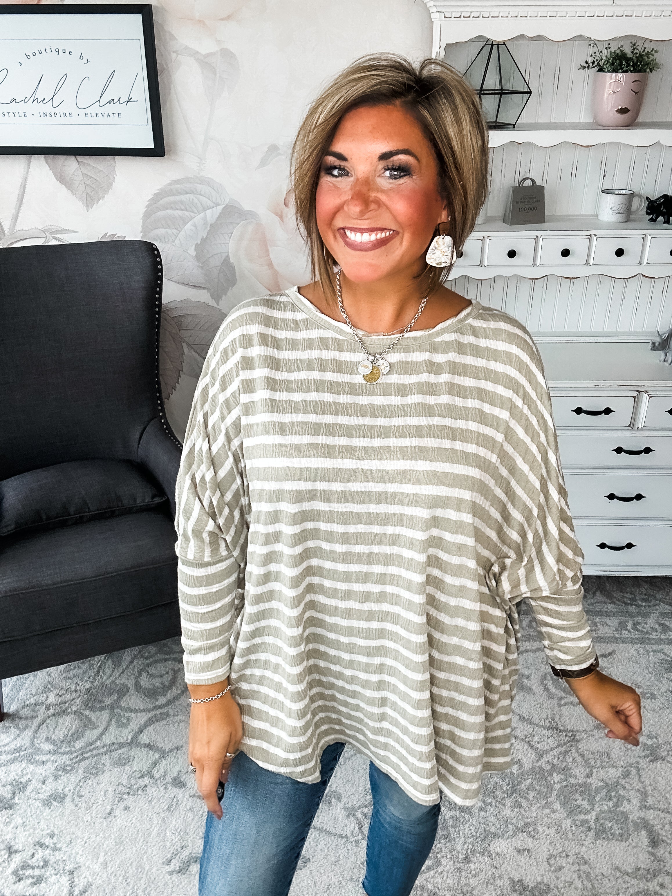 See My Whole Life Boxy Top - Faded Sage