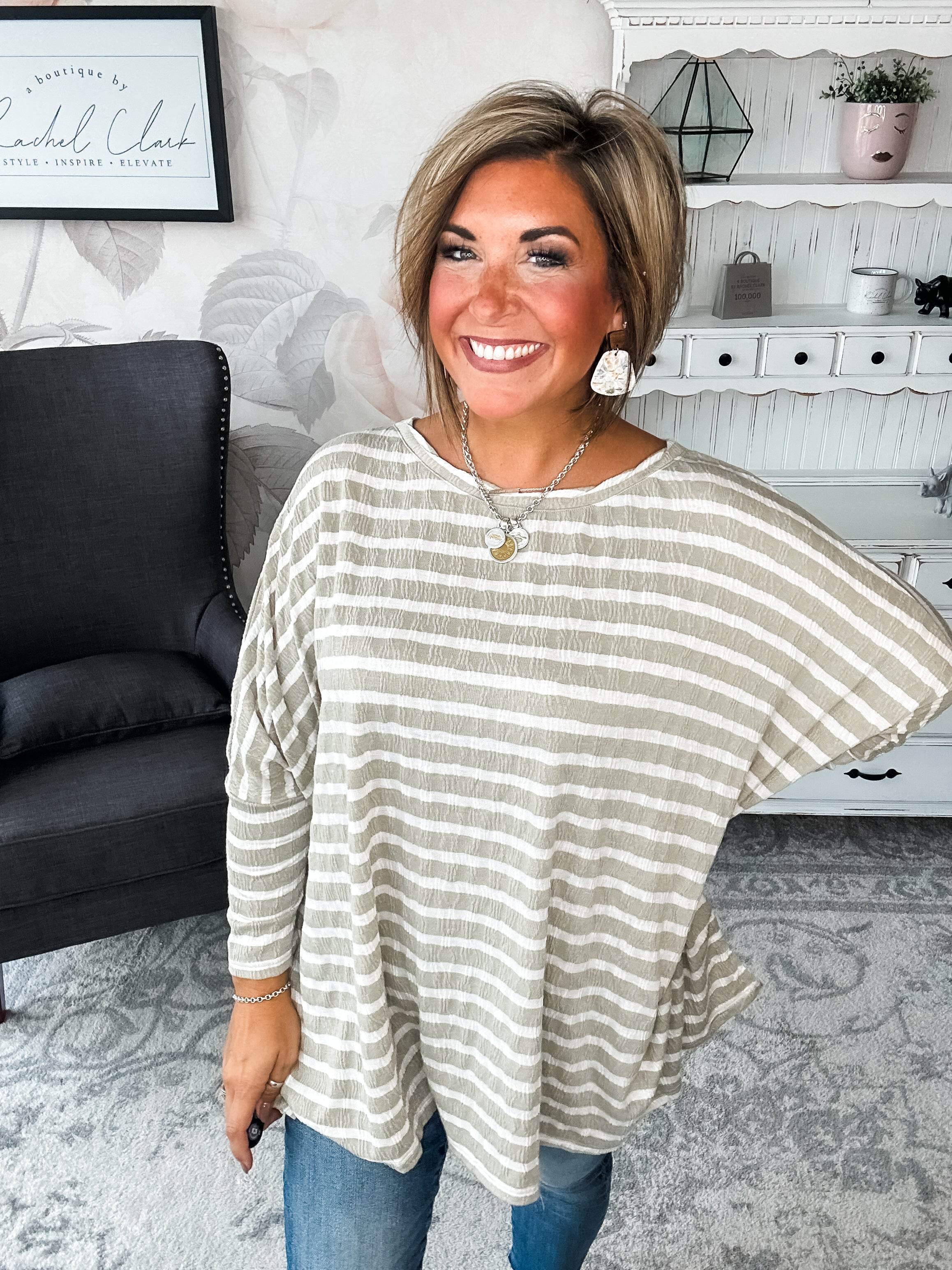 See My Whole Life Boxy Top - Faded Sage