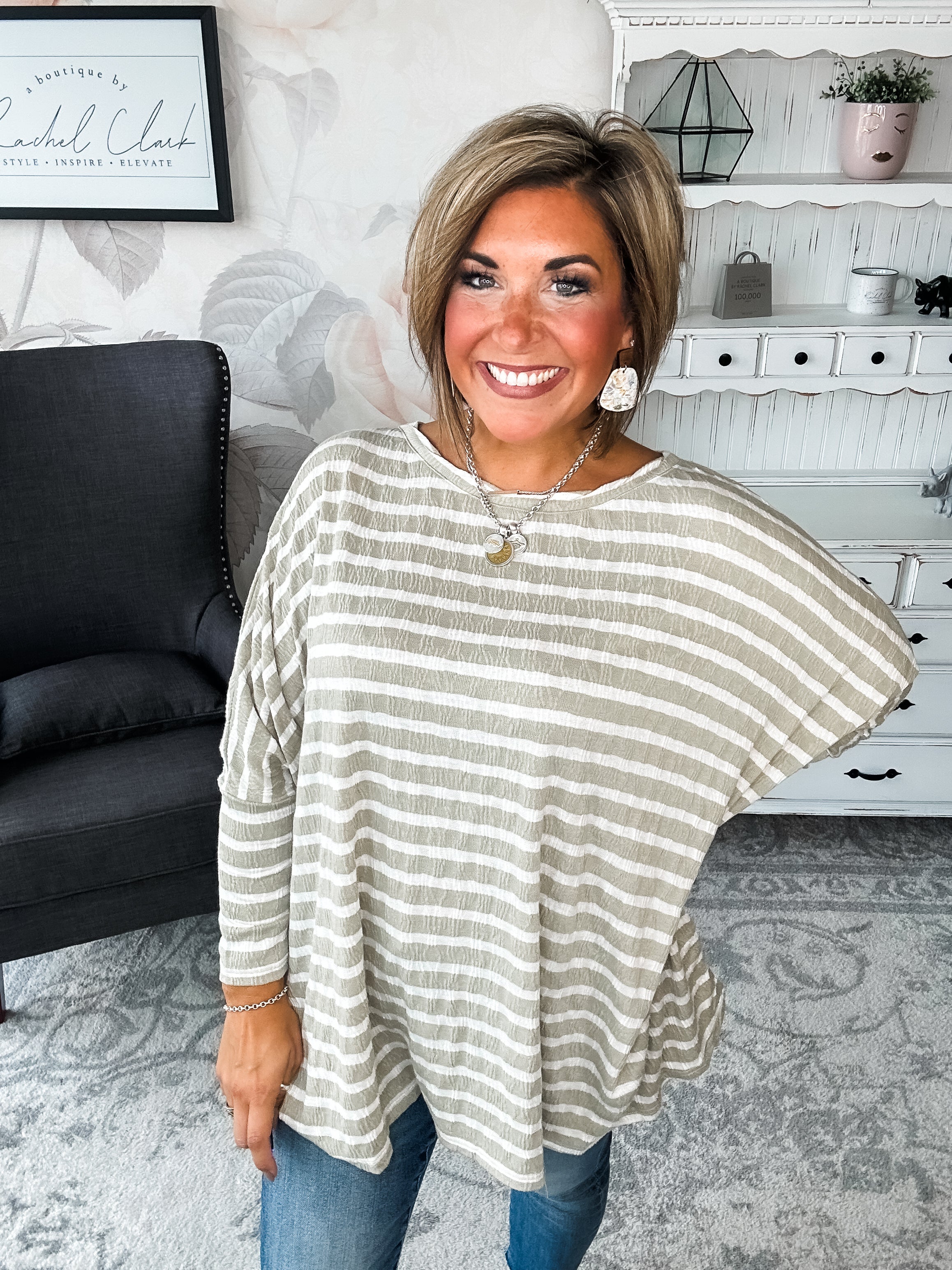 See My Whole Life Boxy Top - Faded Sage