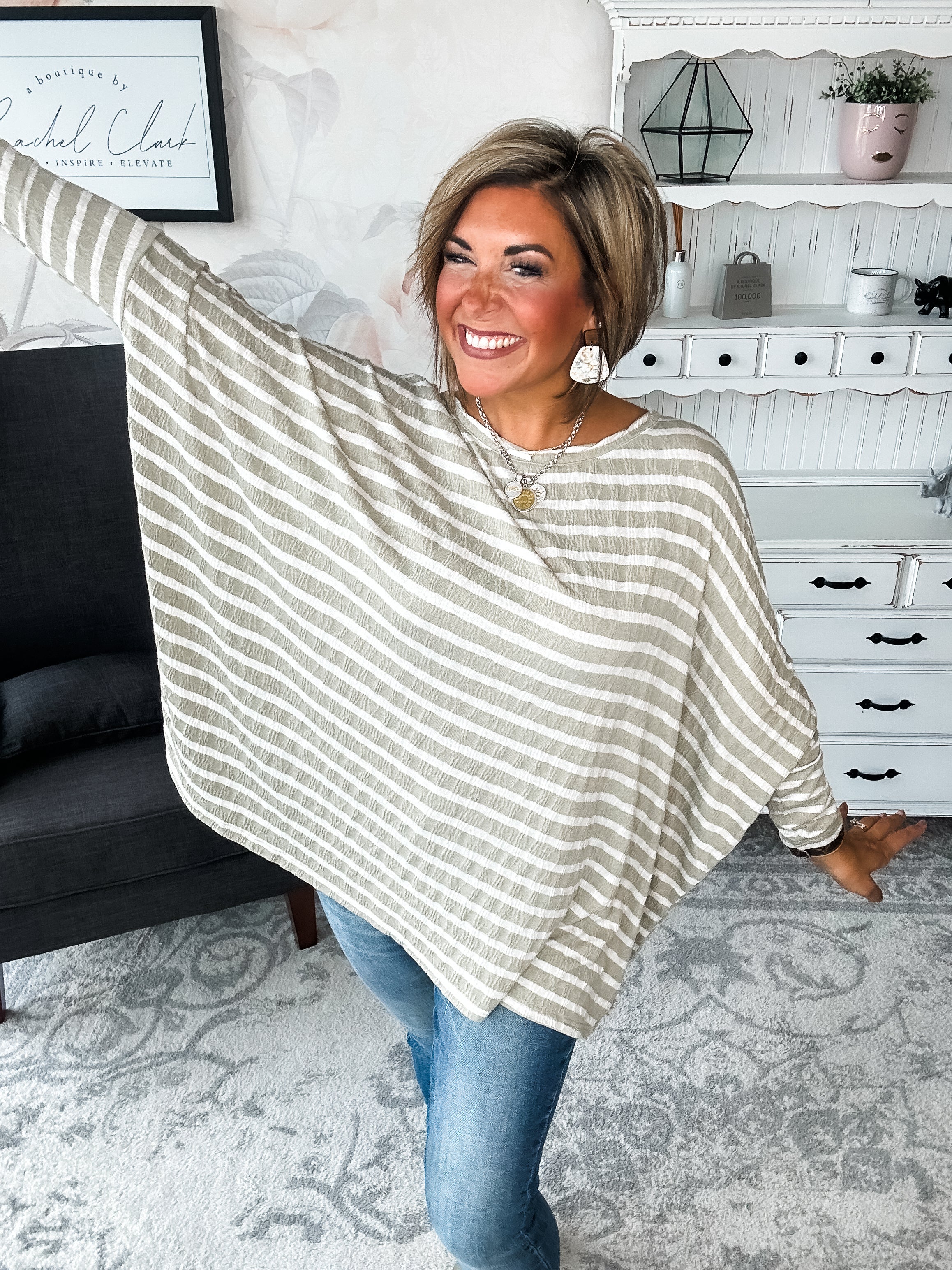 See My Whole Life Boxy Top - Faded Sage