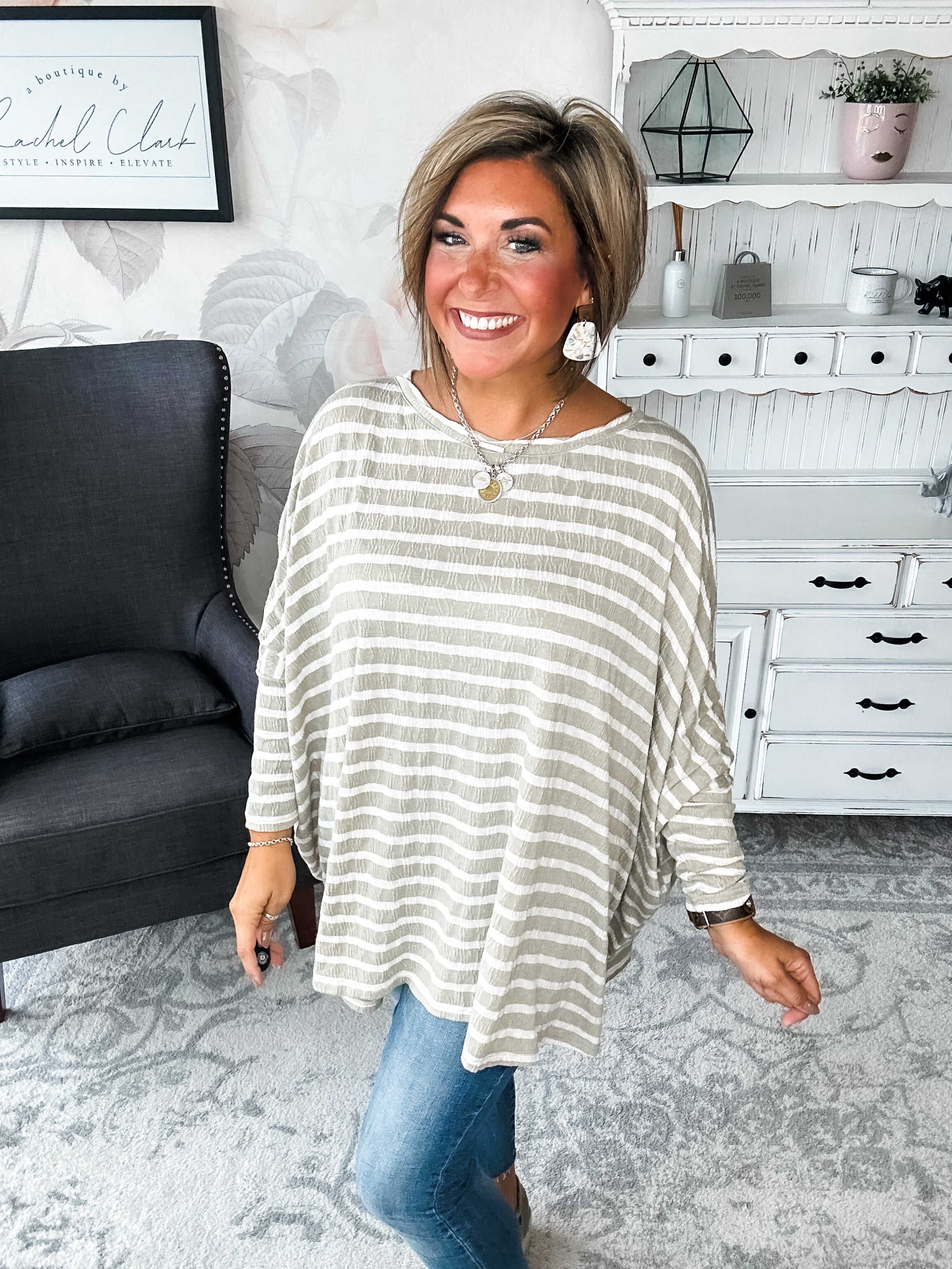 See My Whole Life Boxy Top - Faded Sage