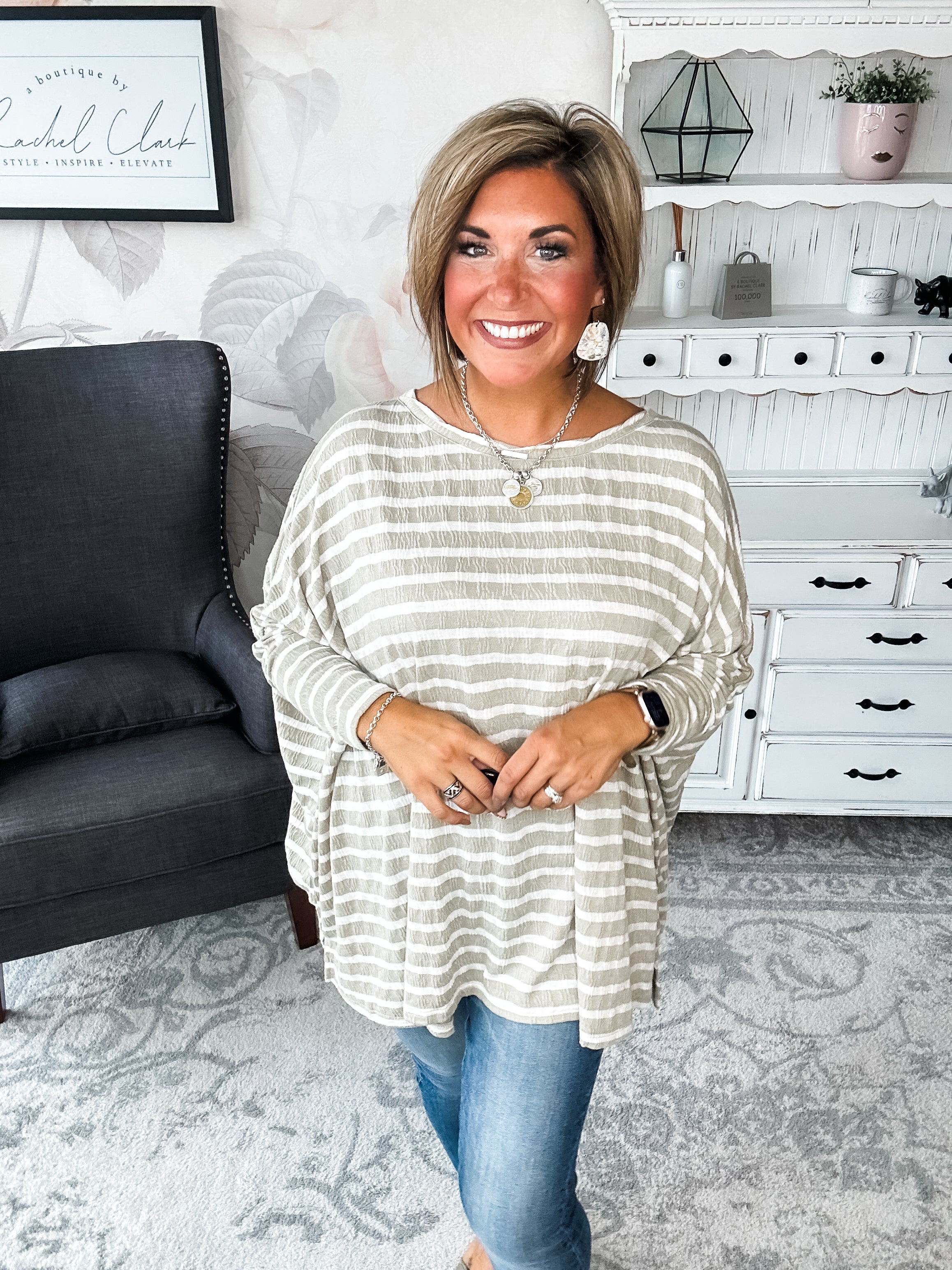 See My Whole Life Boxy Top - Faded Sage