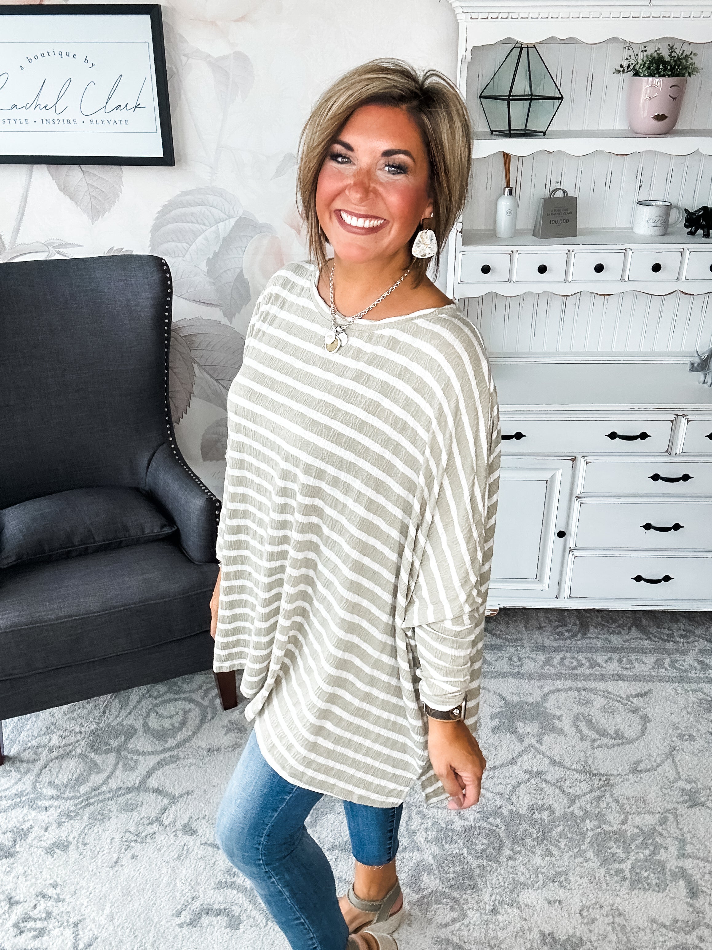 See My Whole Life Boxy Top - Faded Sage