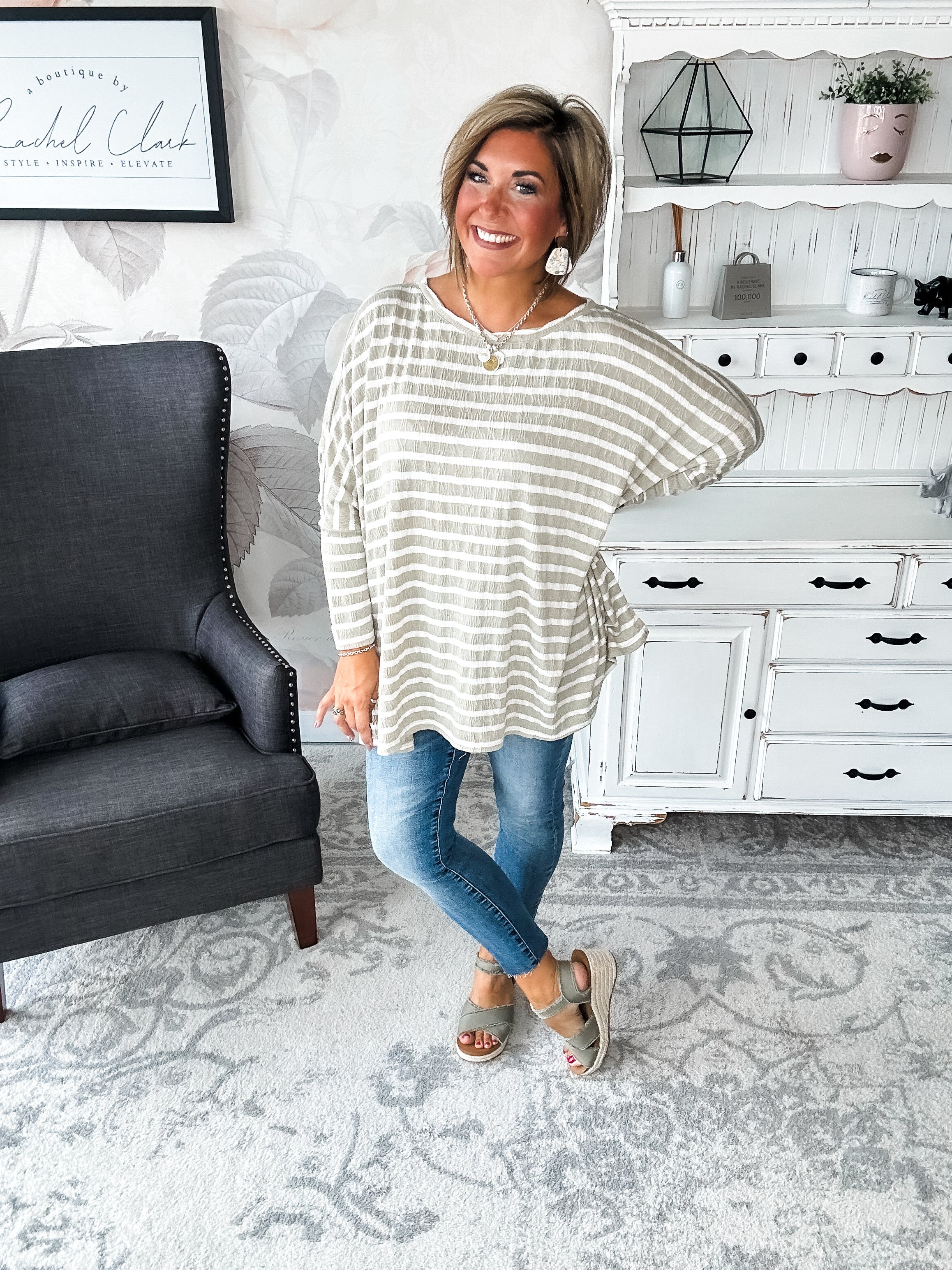 See My Whole Life Boxy Top - Faded Sage