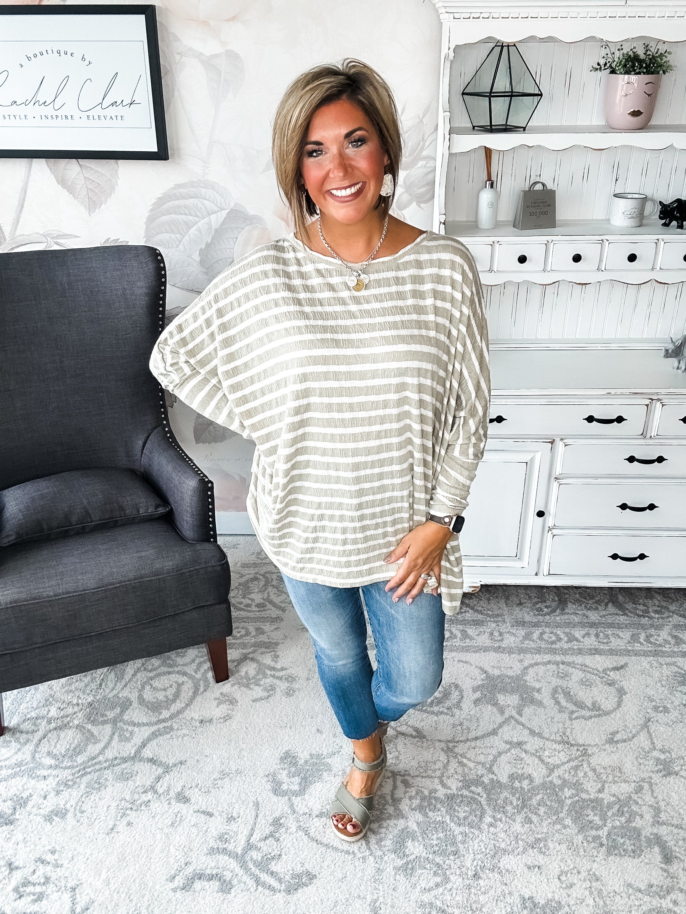 See My Whole Life Boxy Top - Faded Sage