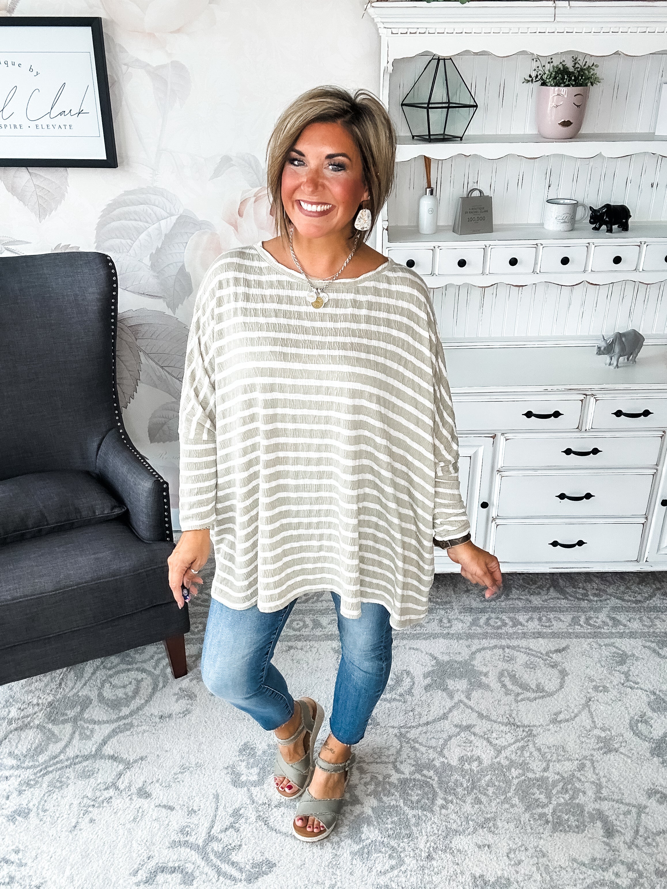 See My Whole Life Boxy Top - Faded Sage