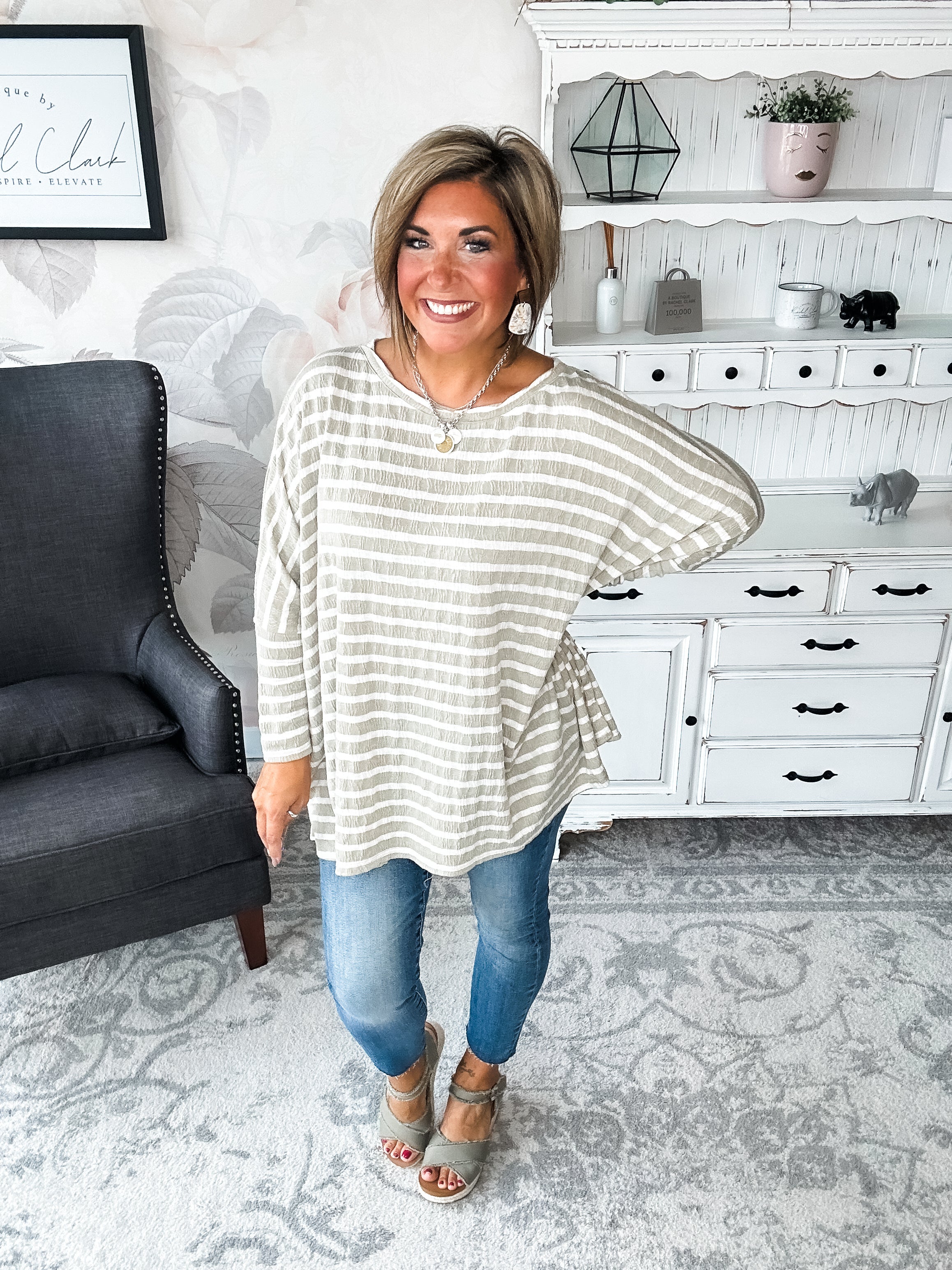 See My Whole Life Boxy Top - Faded Sage