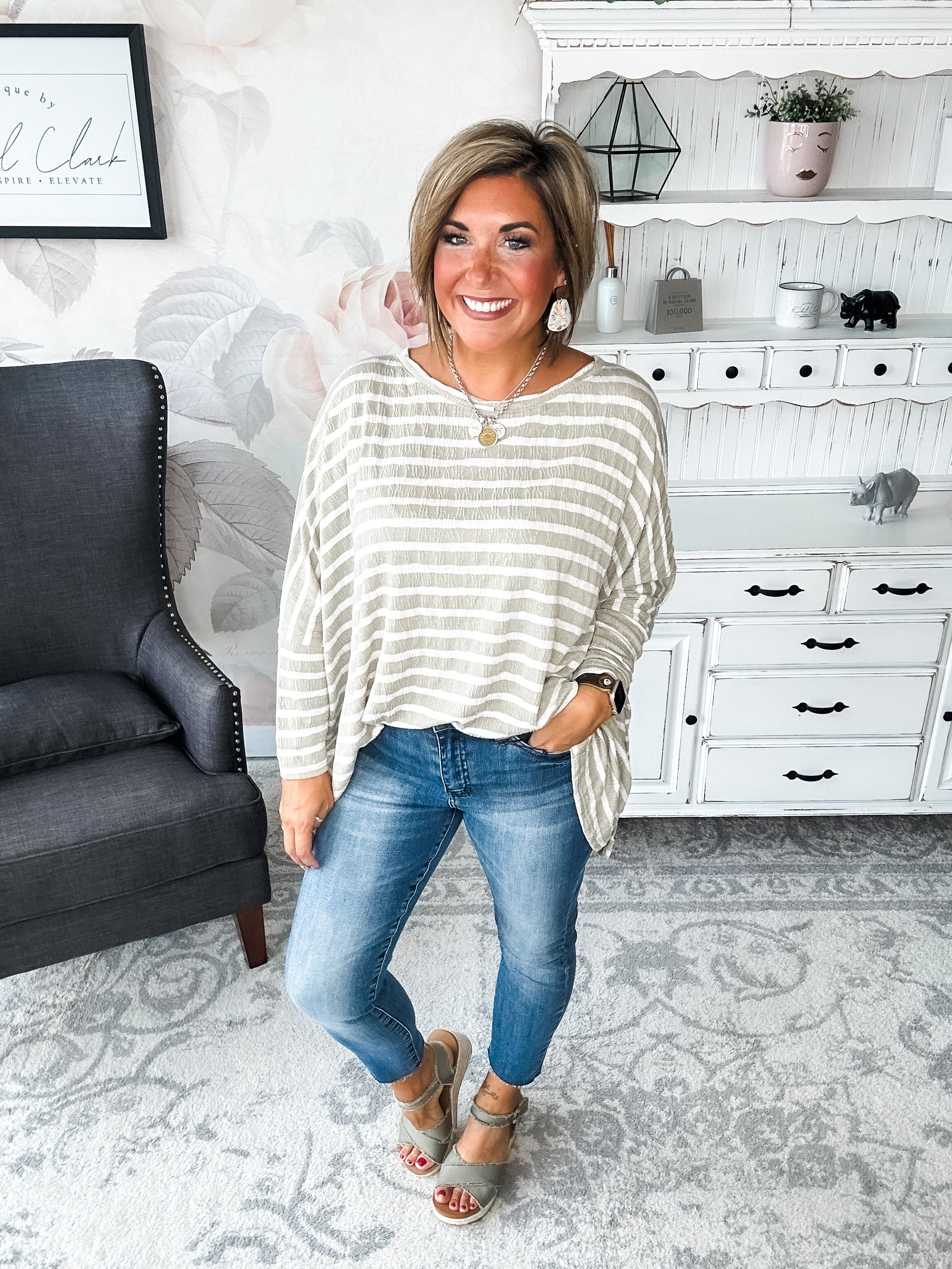 See My Whole Life Boxy Top - Faded Sage