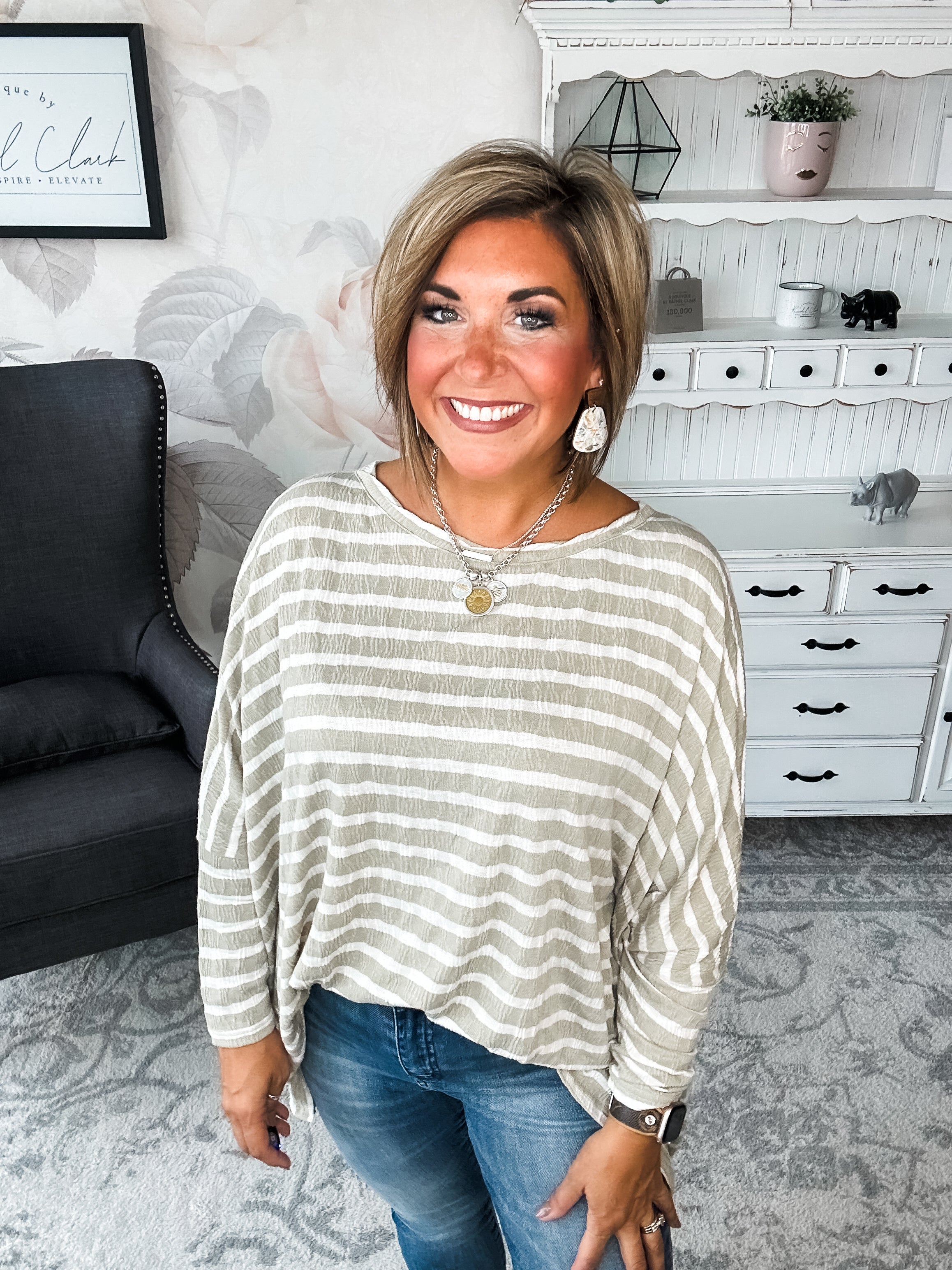 See My Whole Life Boxy Top - Faded Sage