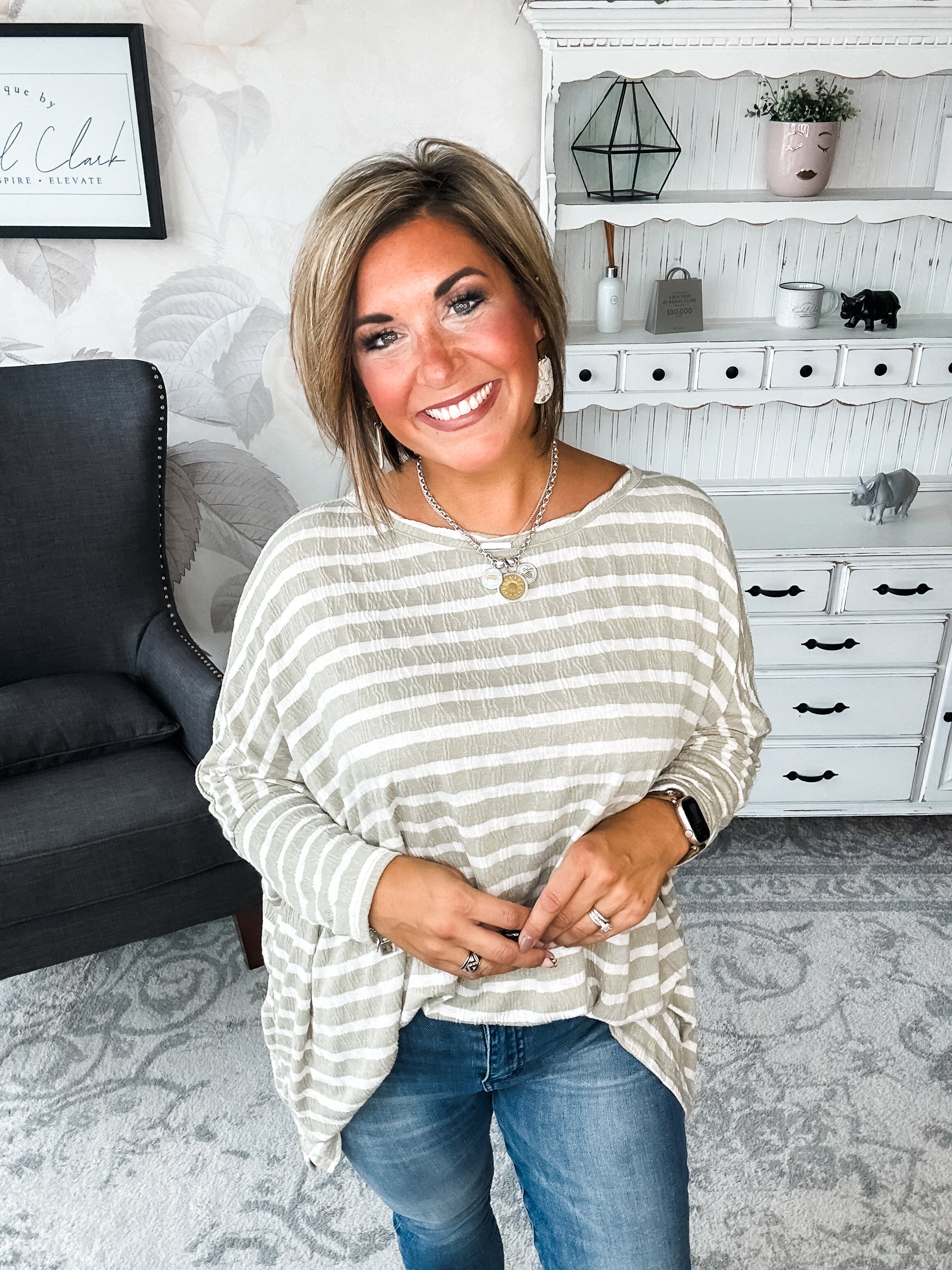 See My Whole Life Boxy Top - Faded Sage