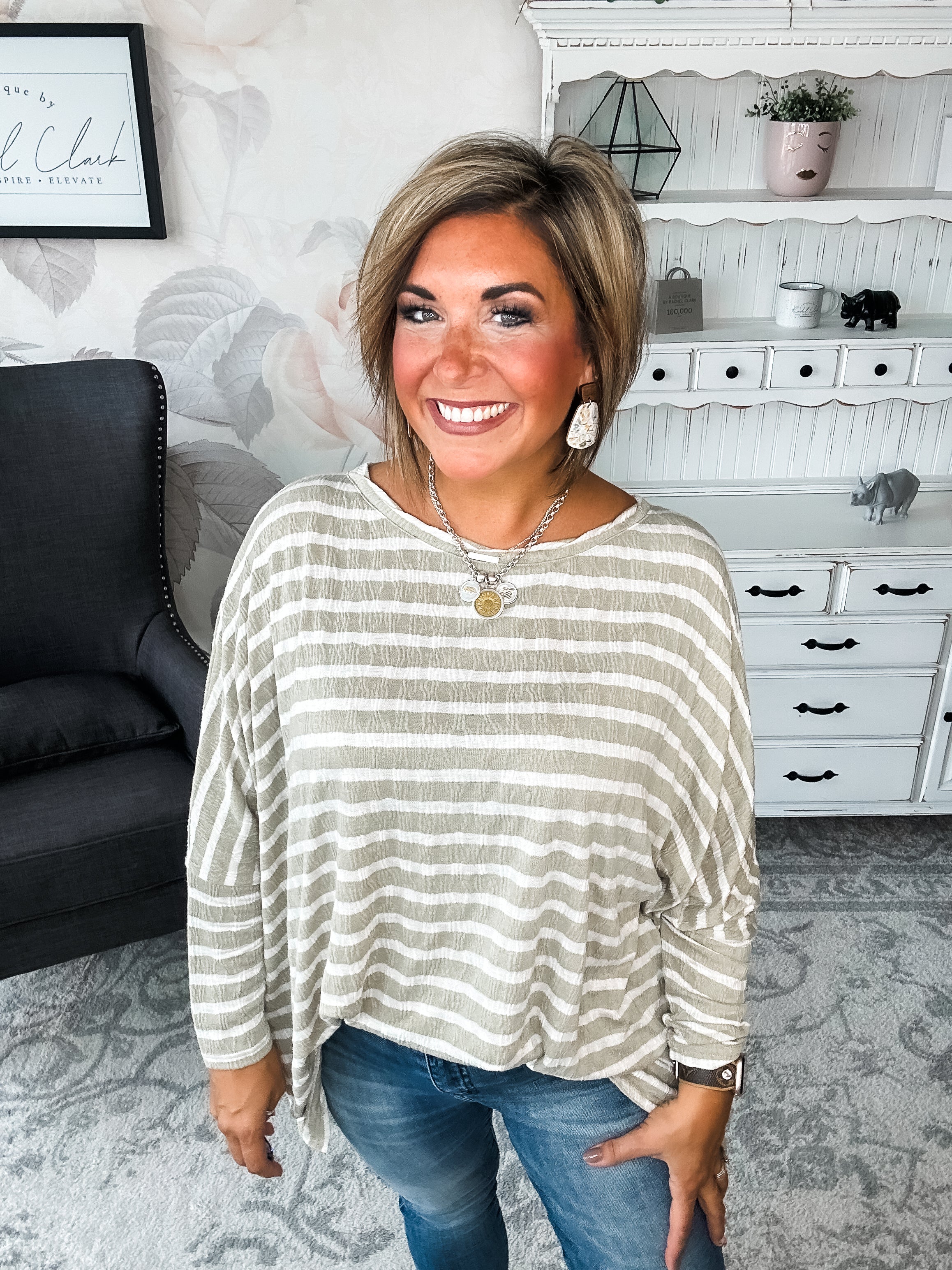 See My Whole Life Boxy Top - Faded Sage