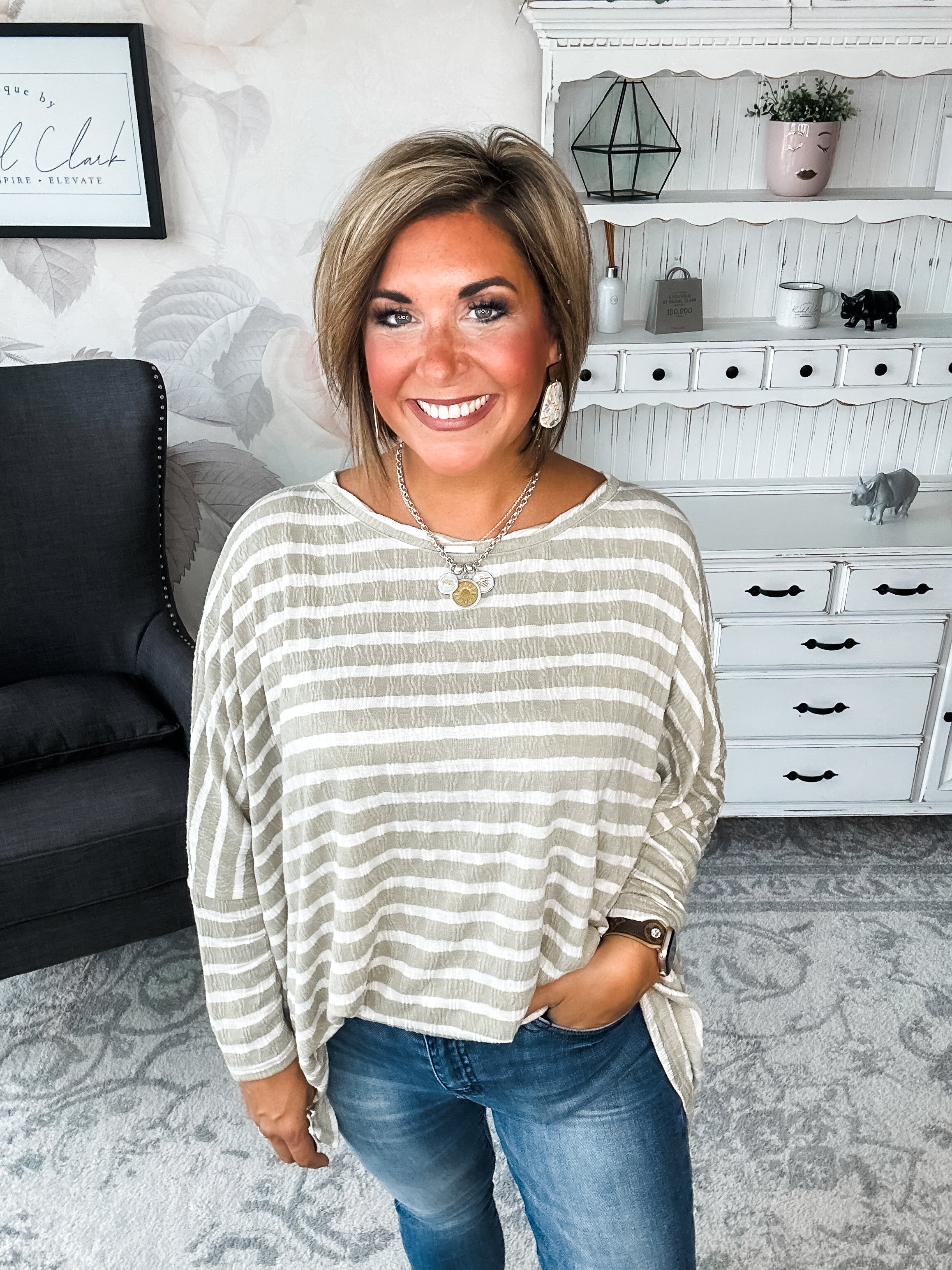 See My Whole Life Boxy Top - Faded Sage