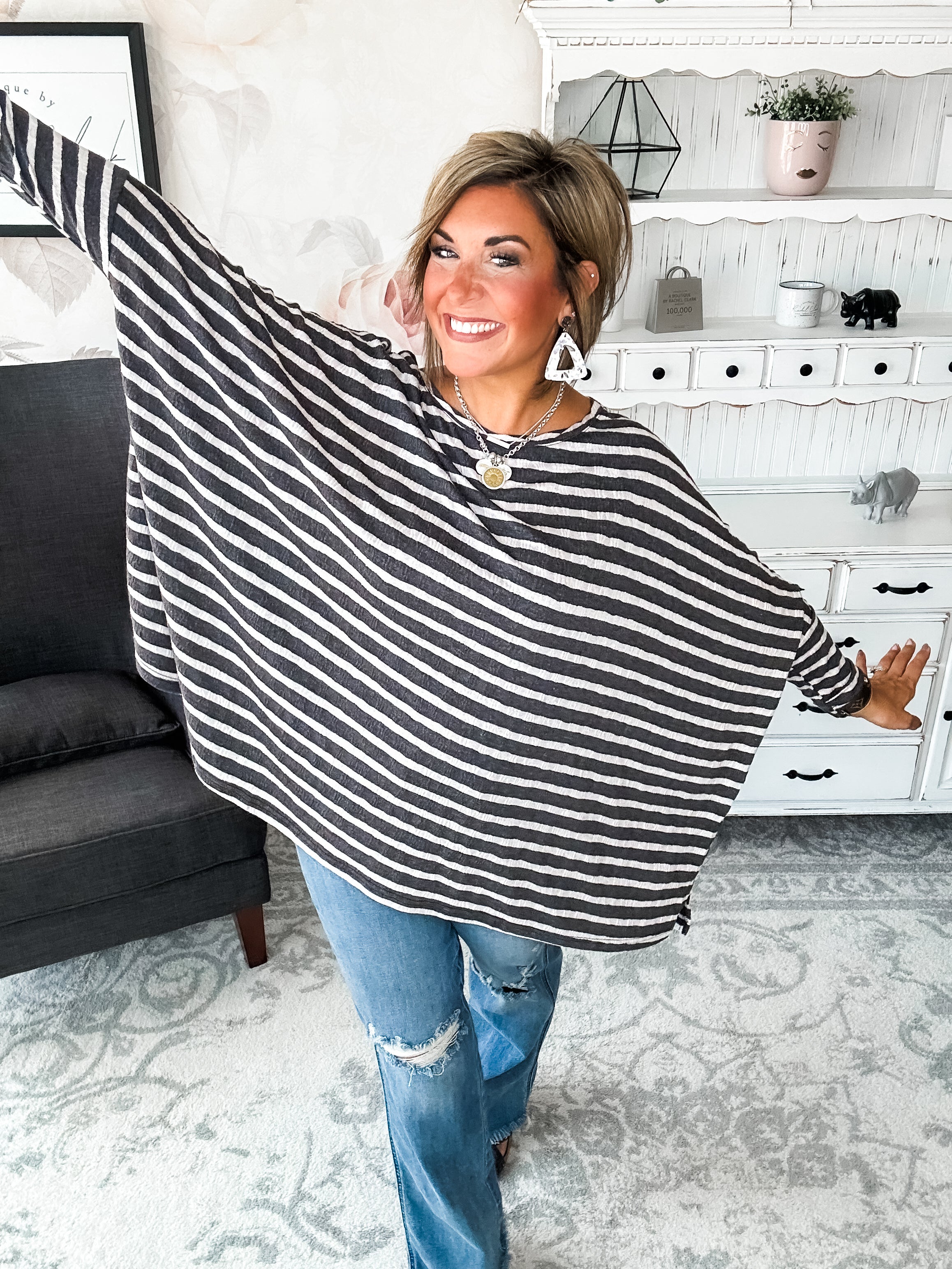 See My Whole Life Boxy Top - Grey