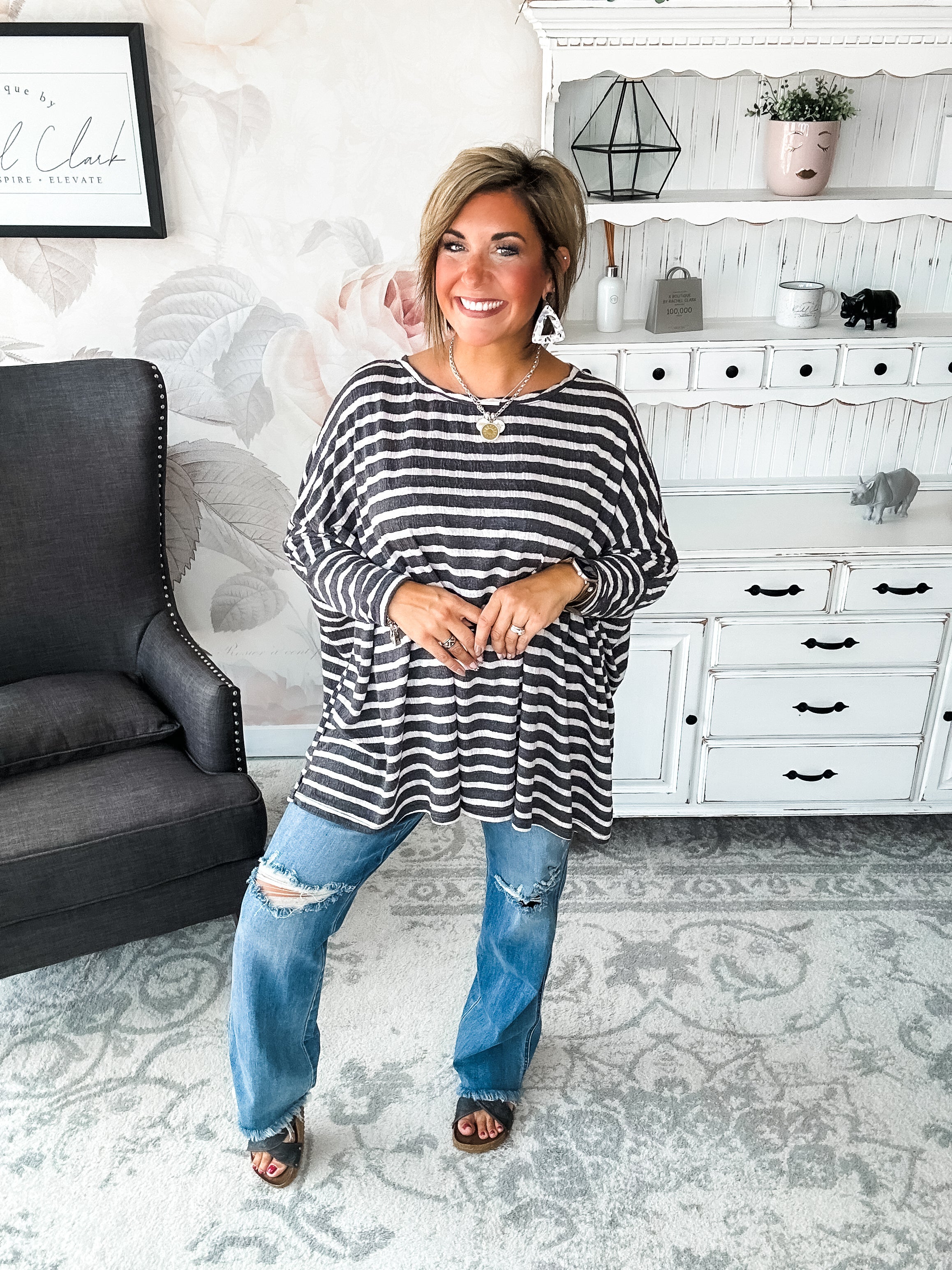 See My Whole Life Boxy Top - Grey