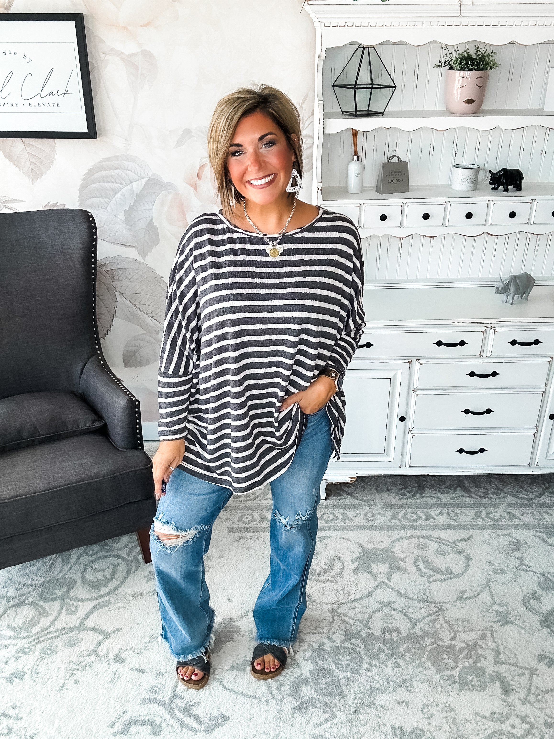 See My Whole Life Boxy Top - Grey