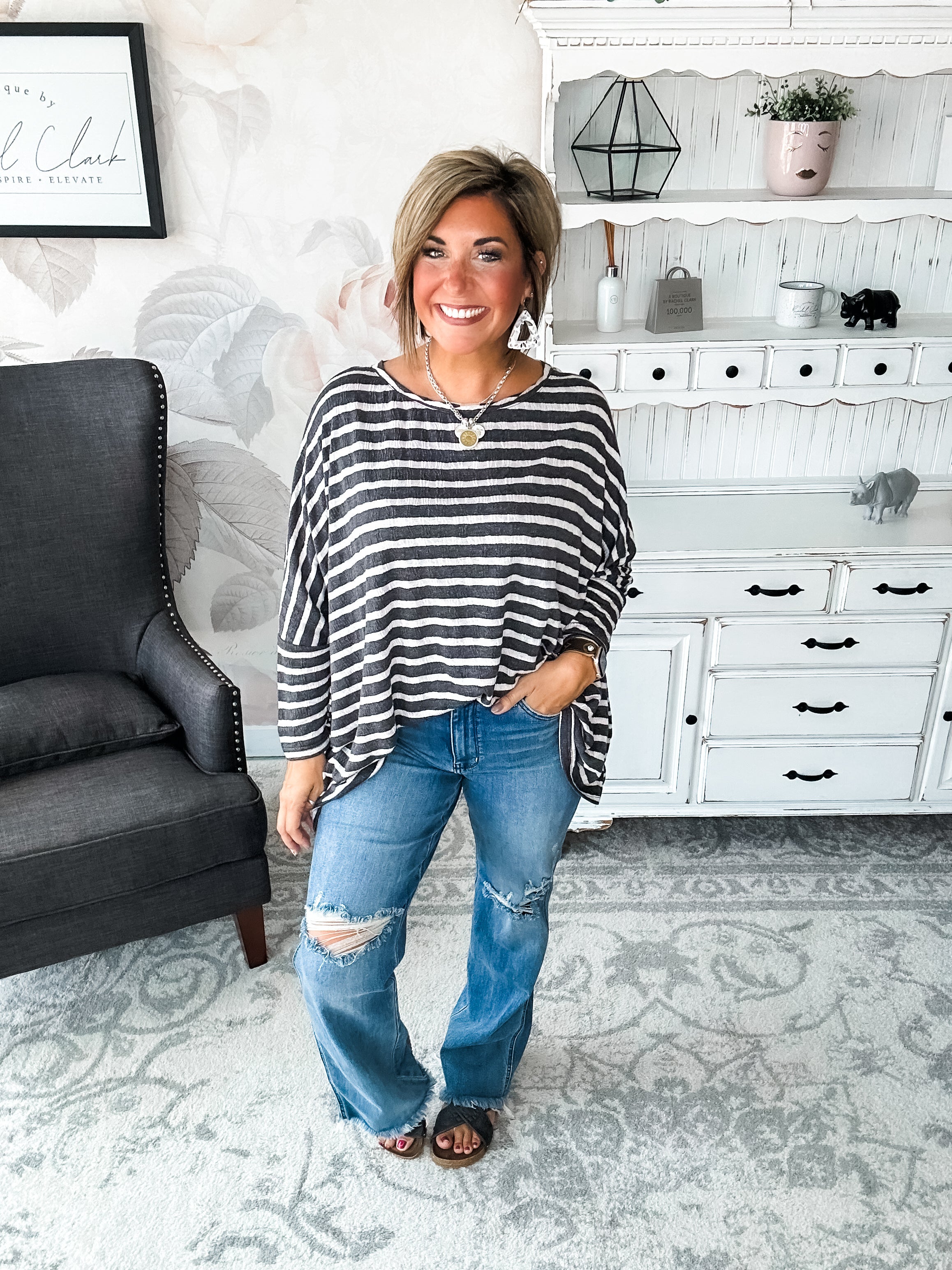 See My Whole Life Boxy Top - Grey