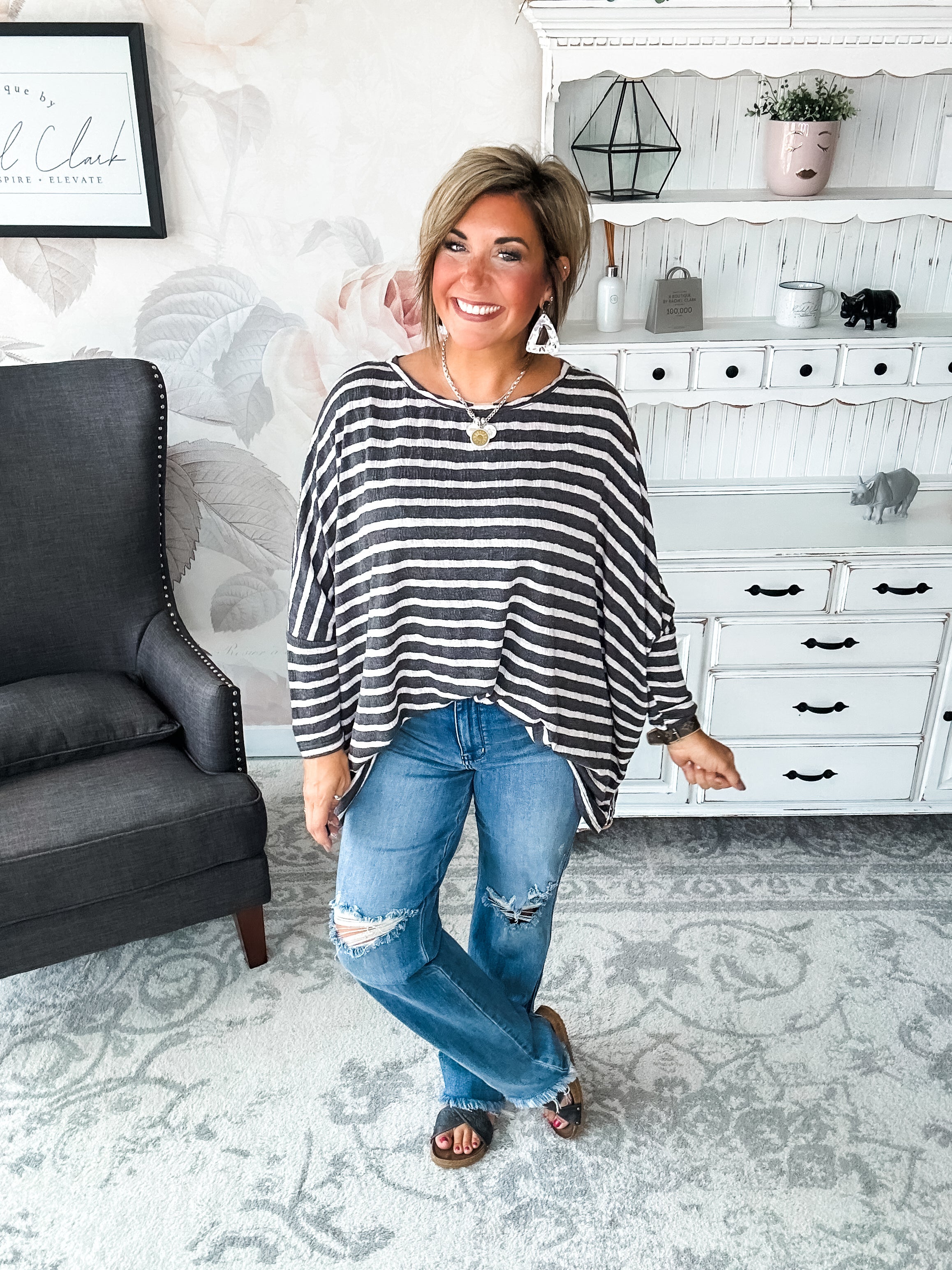 See My Whole Life Boxy Top - Grey