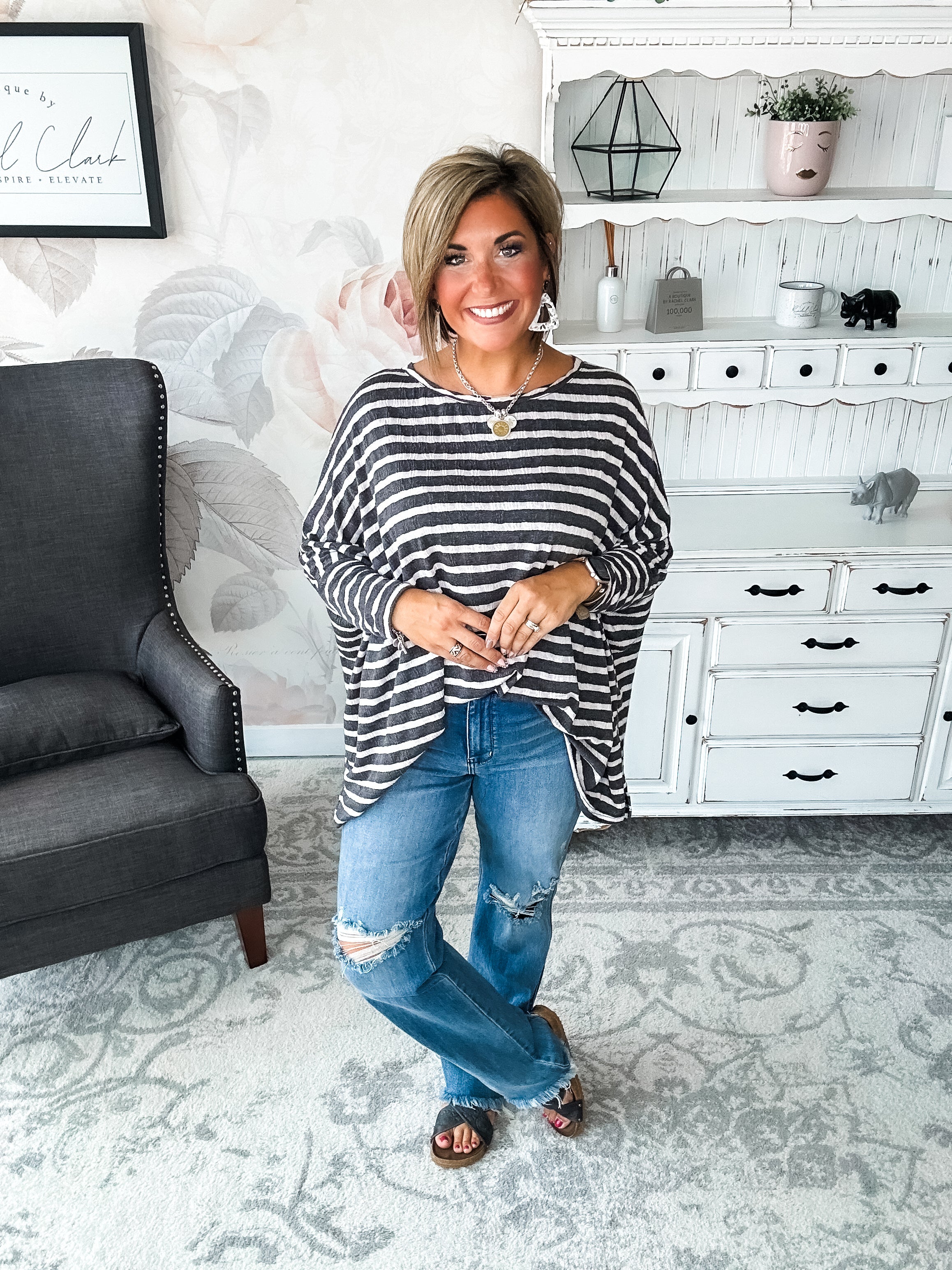 See My Whole Life Boxy Top - Grey