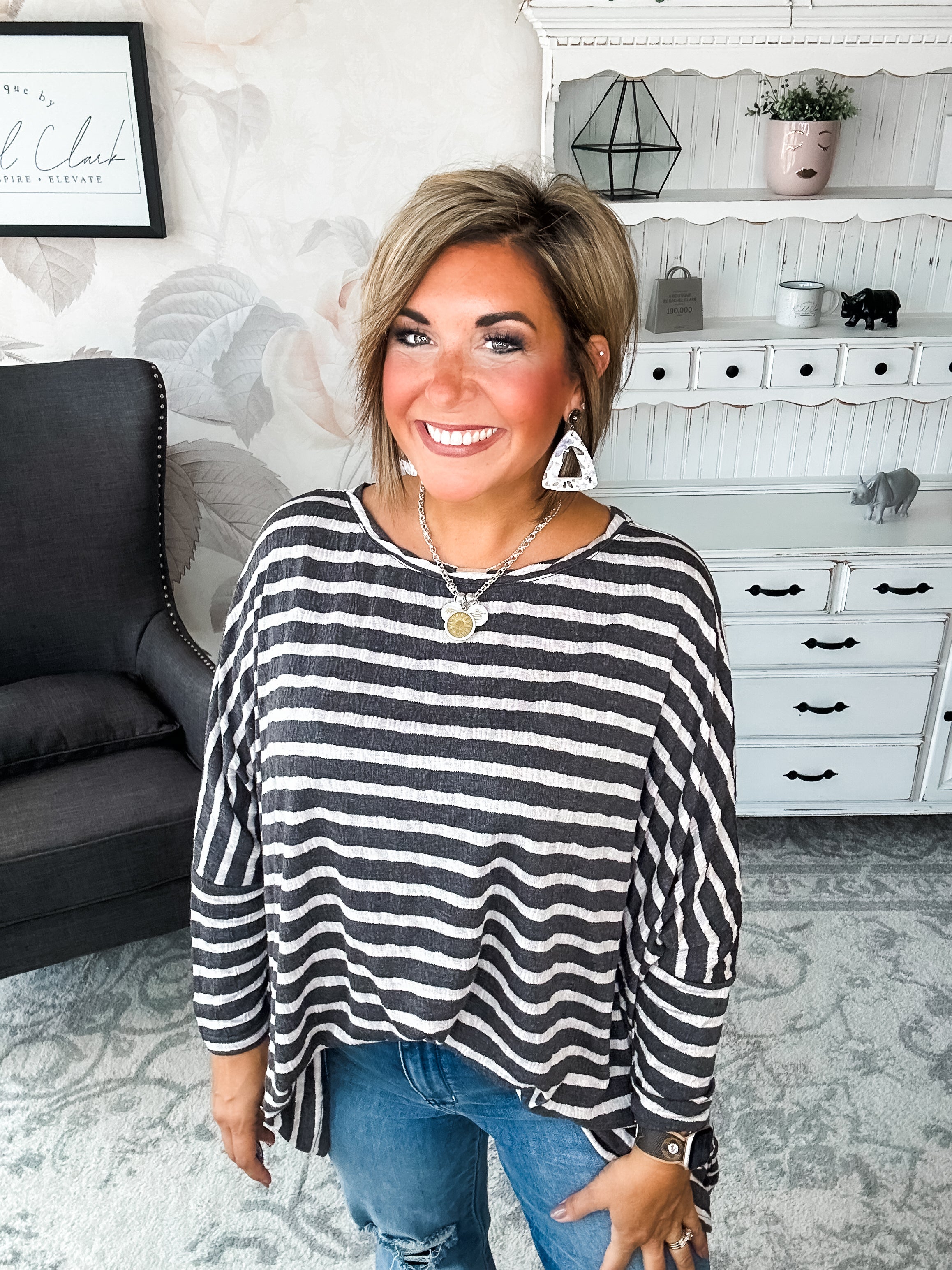 See My Whole Life Boxy Top - Grey