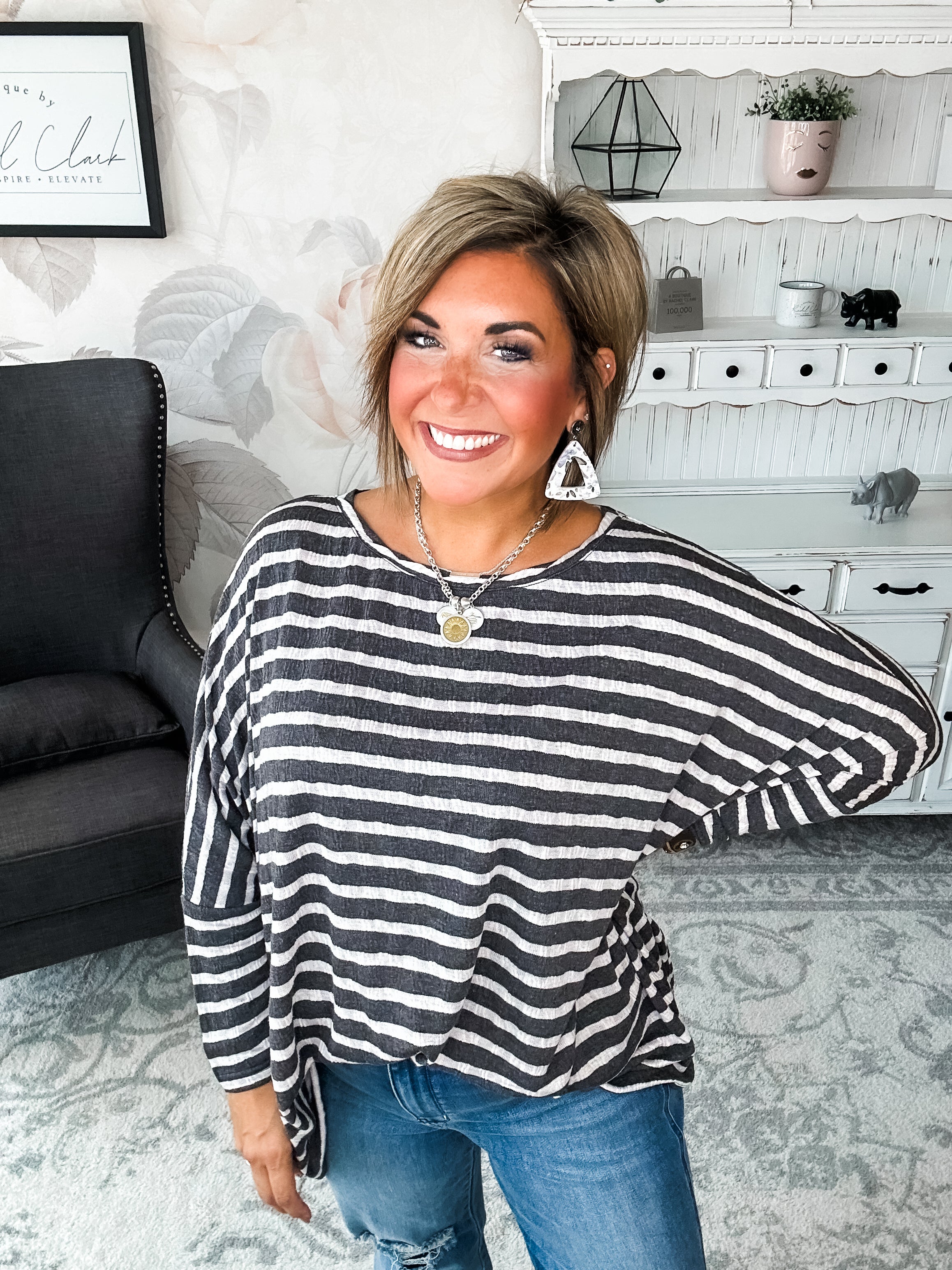 See My Whole Life Boxy Top - Grey