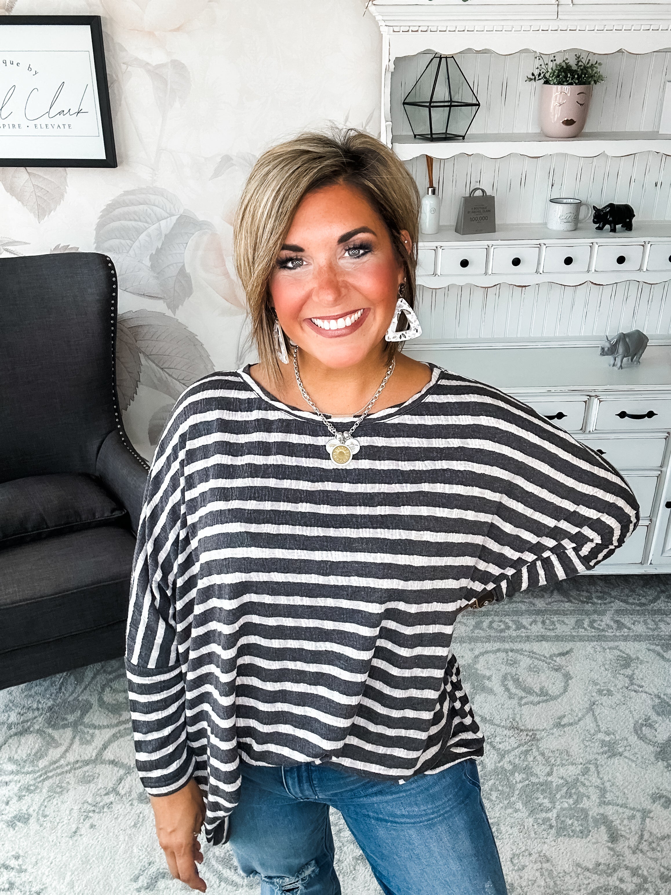 See My Whole Life Boxy Top - Grey