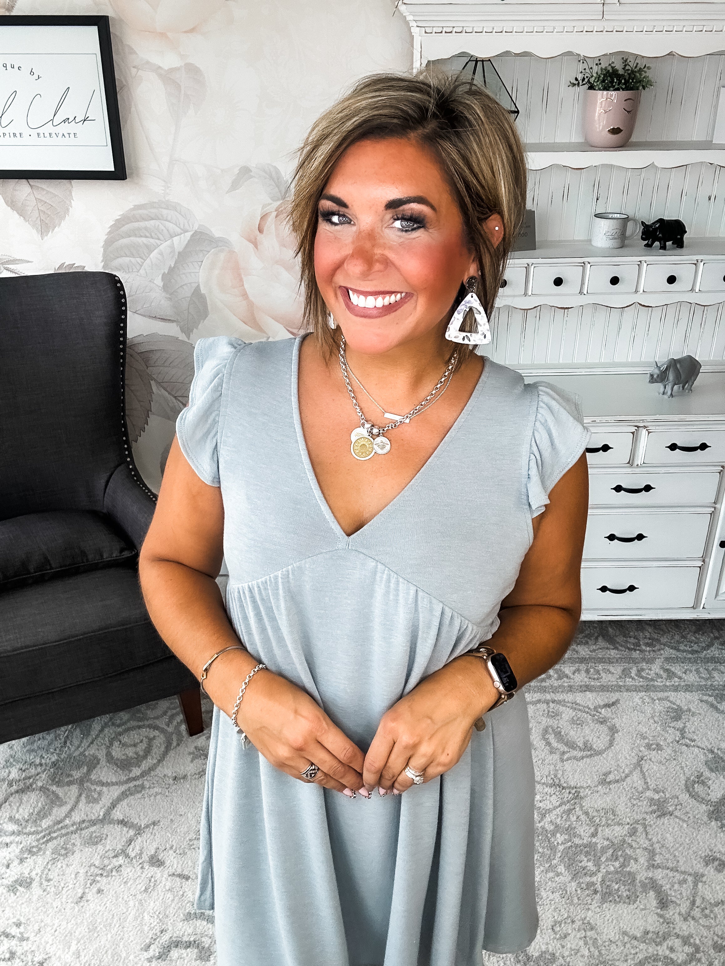 Love Yourself Flutter Sleeve Dress