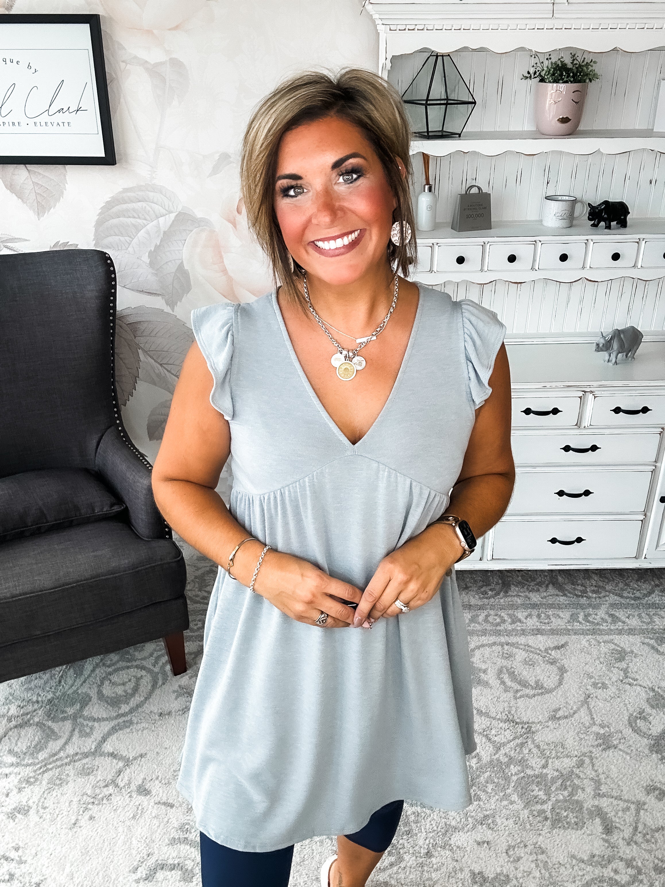 Love Yourself Flutter Sleeve Dress
