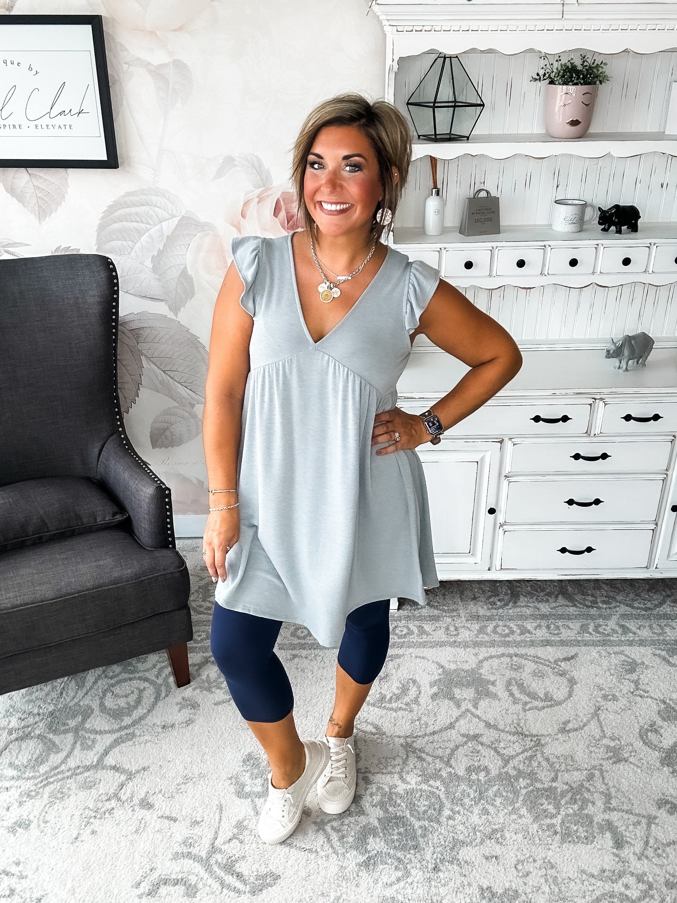 Love Yourself Flutter Sleeve Dress