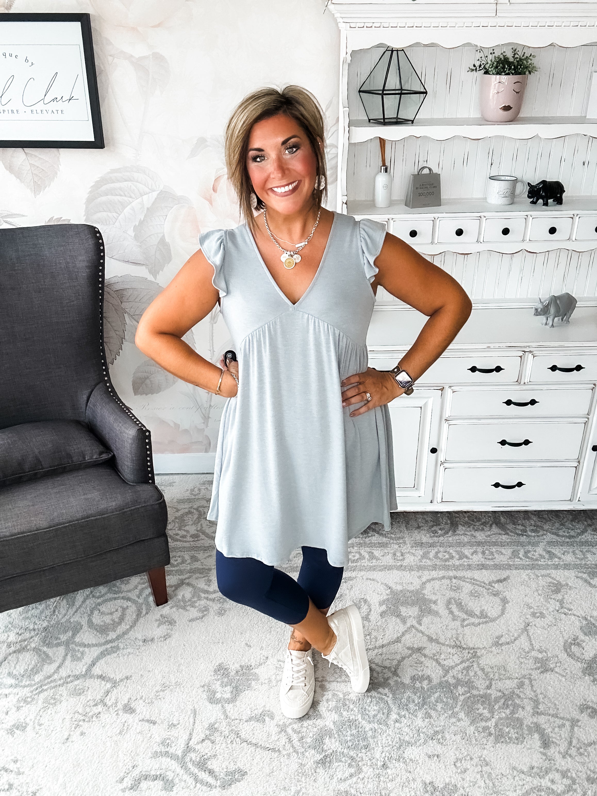 Love Yourself Flutter Sleeve Dress