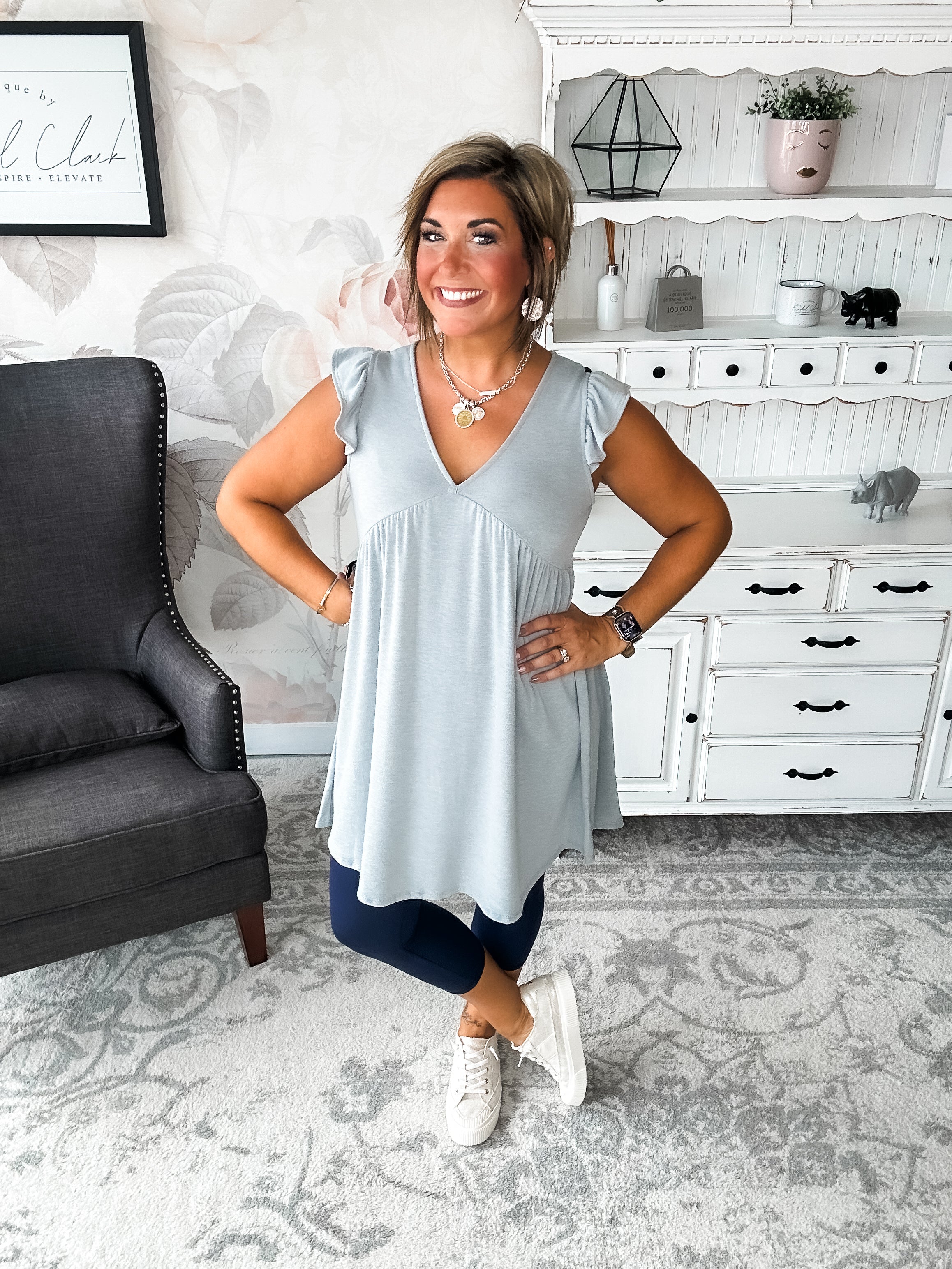 Love Yourself Flutter Sleeve Dress