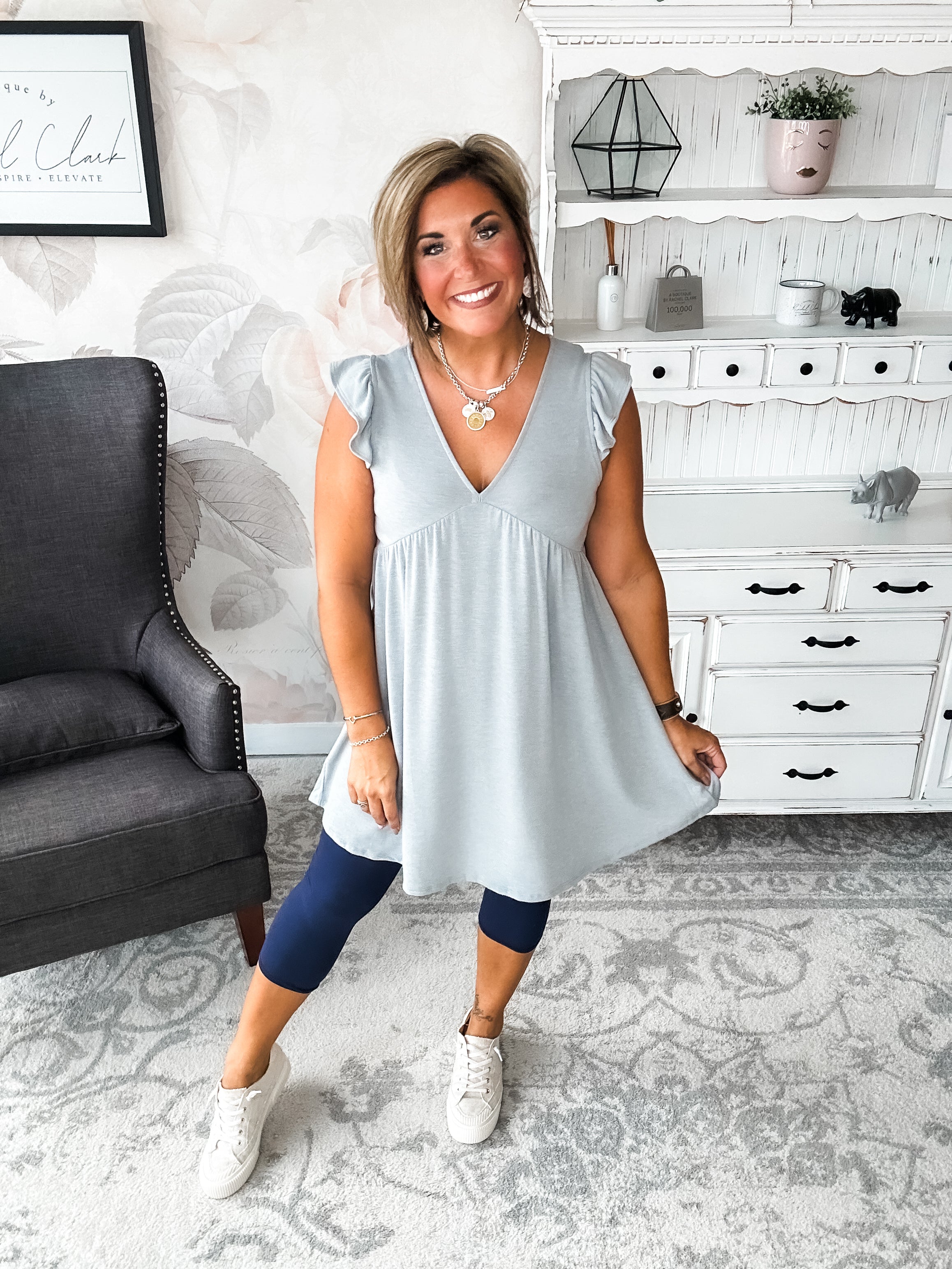 Love Yourself Flutter Sleeve Dress