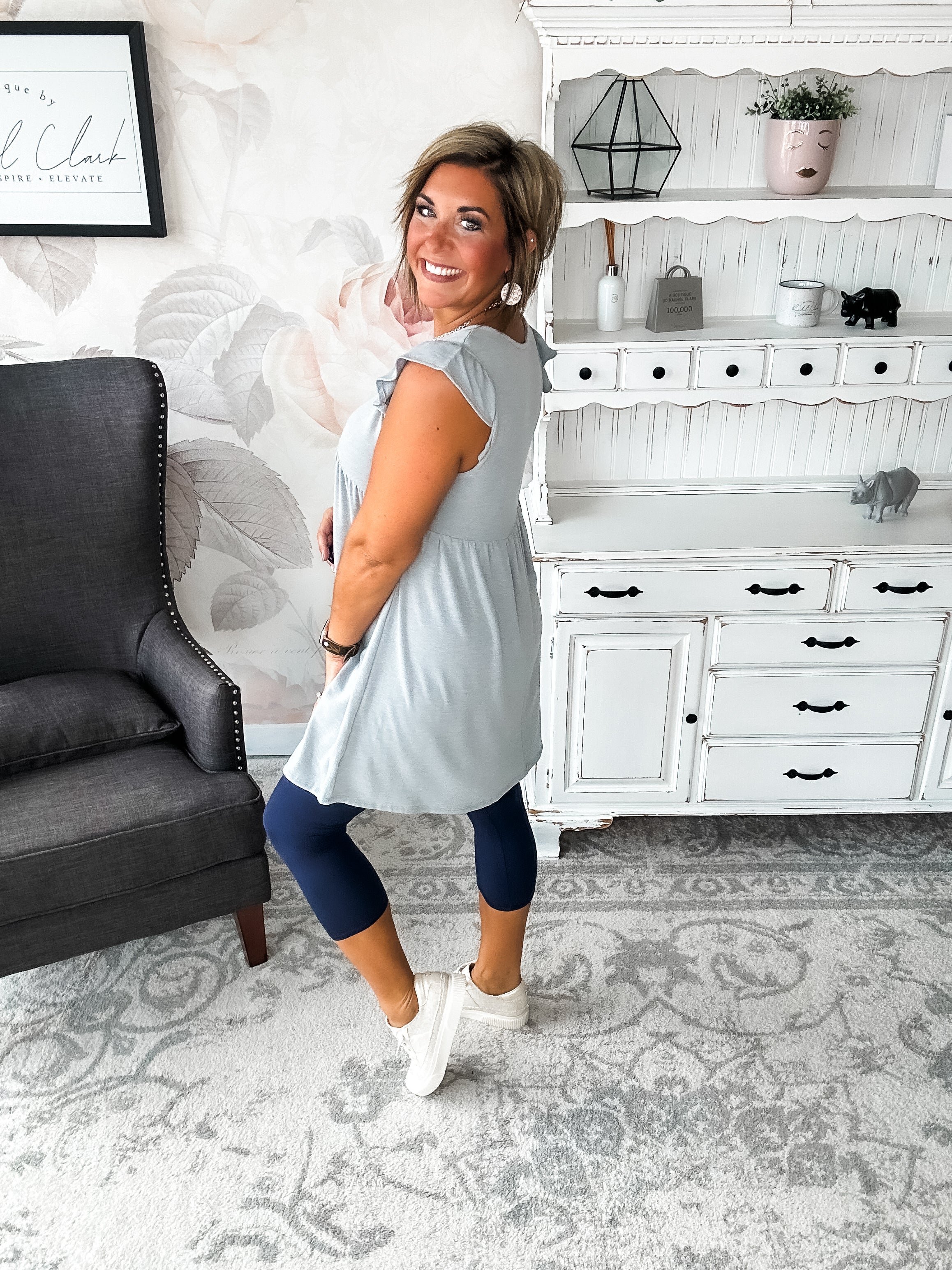 Love Yourself Flutter Sleeve Dress