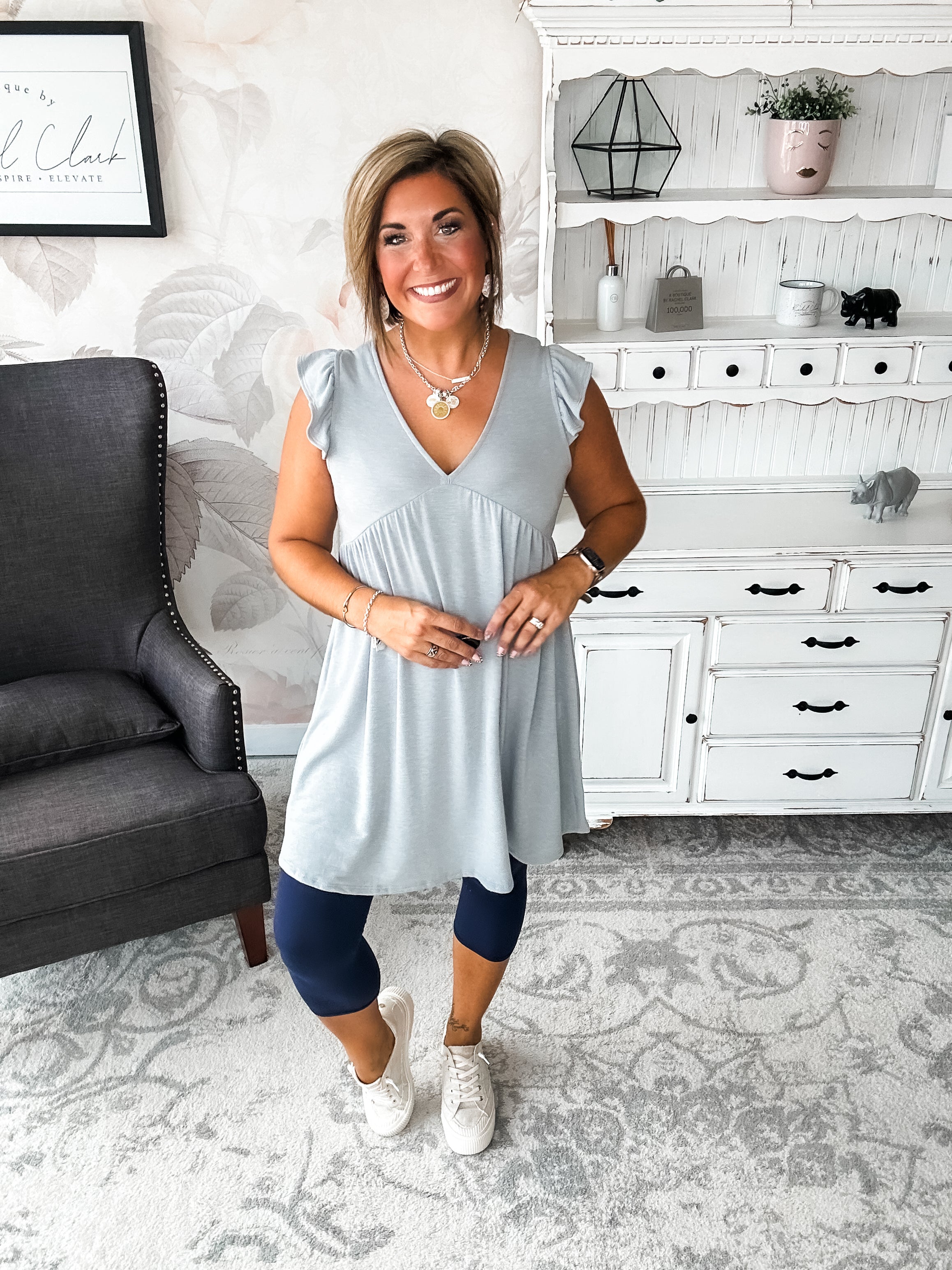 Love Yourself Flutter Sleeve Dress