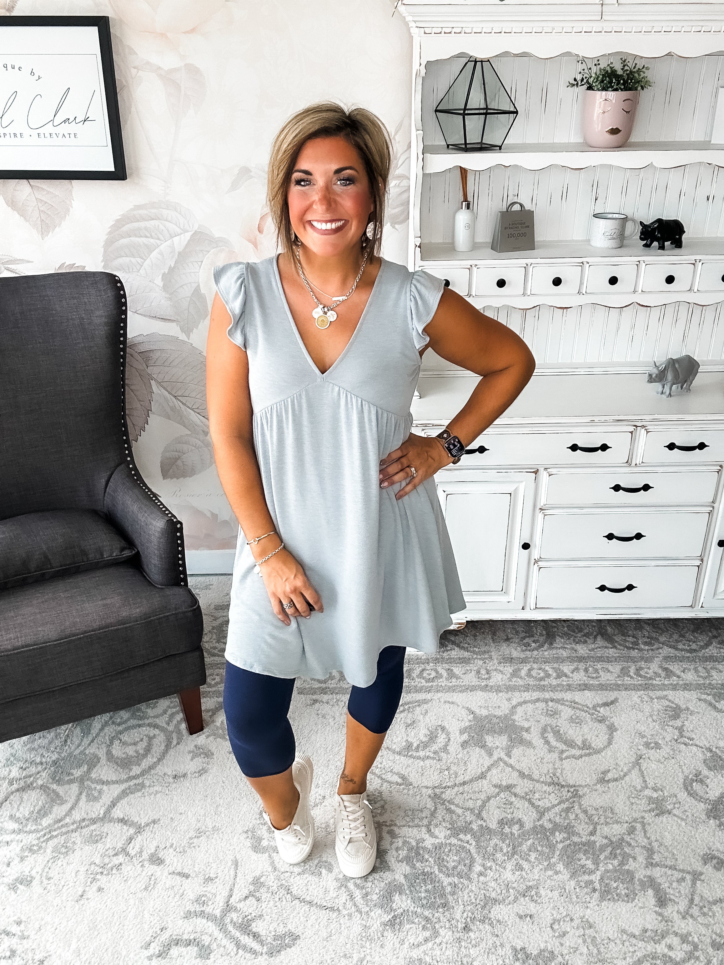 Love Yourself Flutter Sleeve Dress