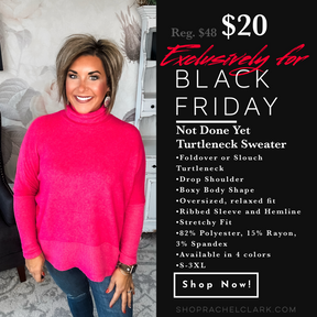 BLACK FRIDAY EXCLUSIVE! - Not Done Yet Turtleneck Sweater - Fuchsia