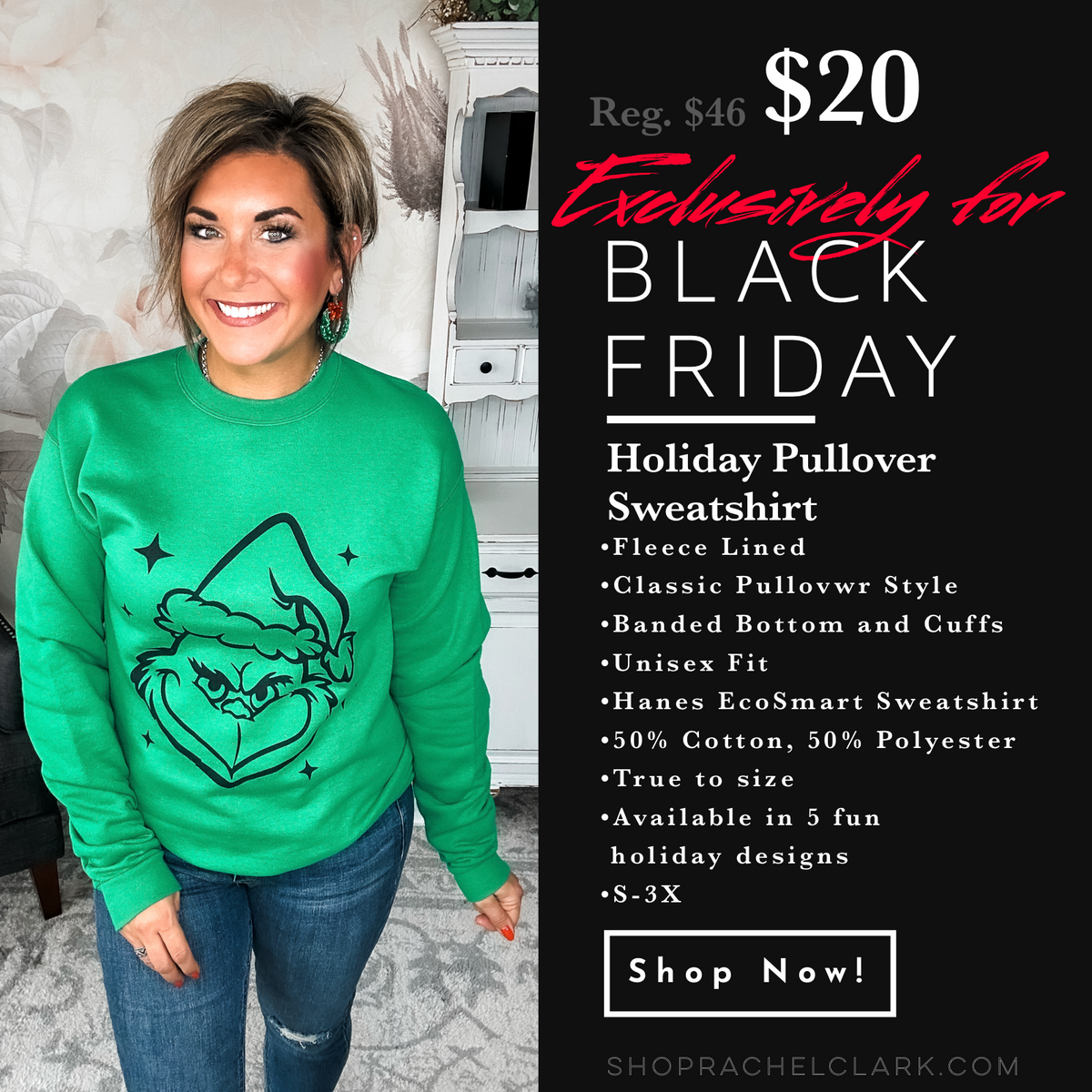 BLACK FRIDAY EXCLUSIVE! - Grinch Face Pullover Sweatshirt